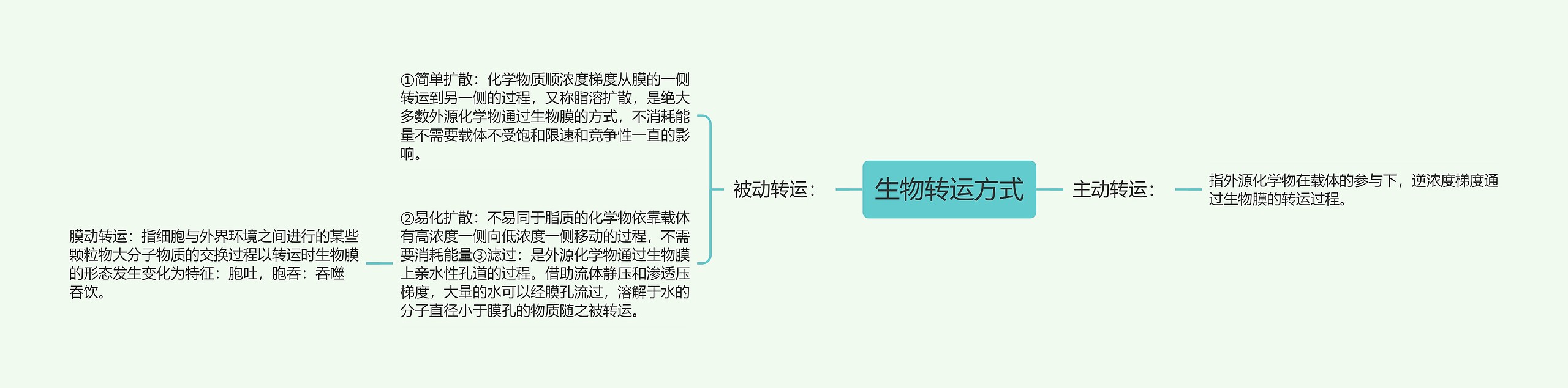 生物转运方式思维导图