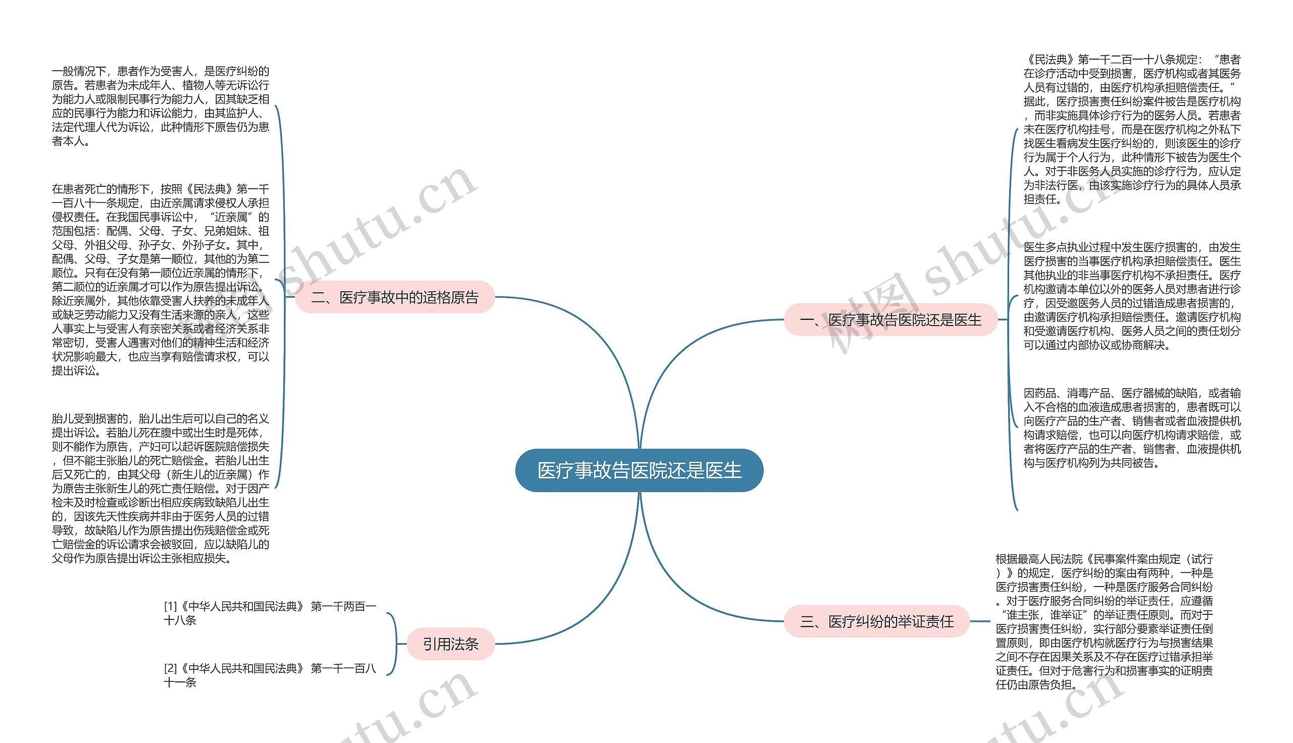 医疗事故告医院还是医生思维导图