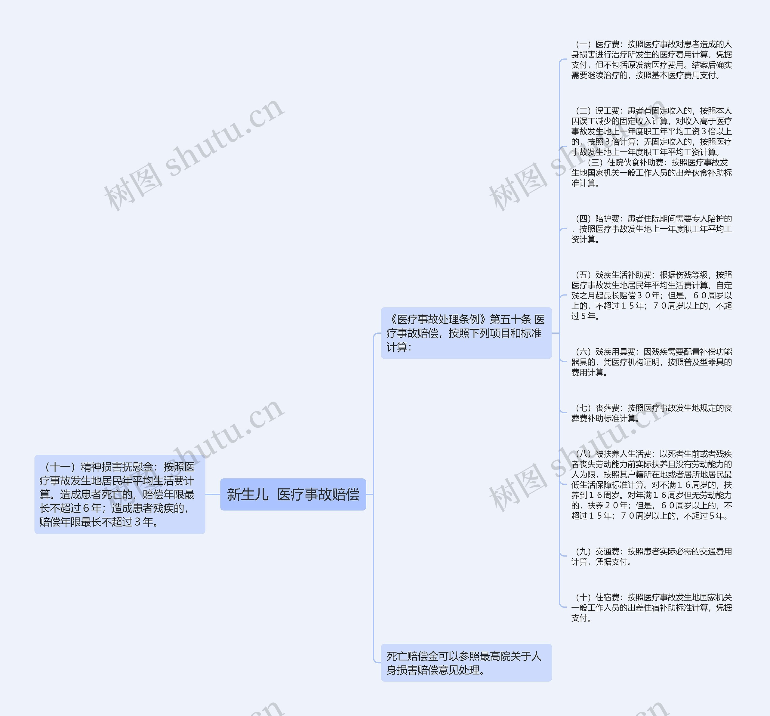 新生儿  医疗事故赔偿思维导图