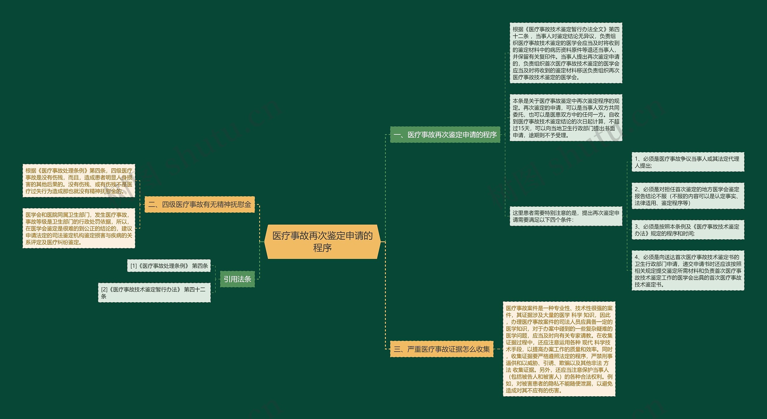 医疗事故再次鉴定申请的程序思维导图