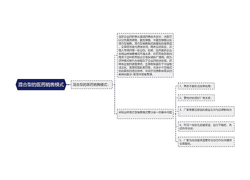 混合型的医药销售模式