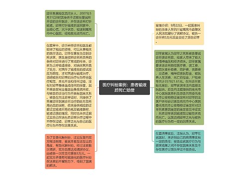 医疗纠纷案例：患者输液后死亡赔偿