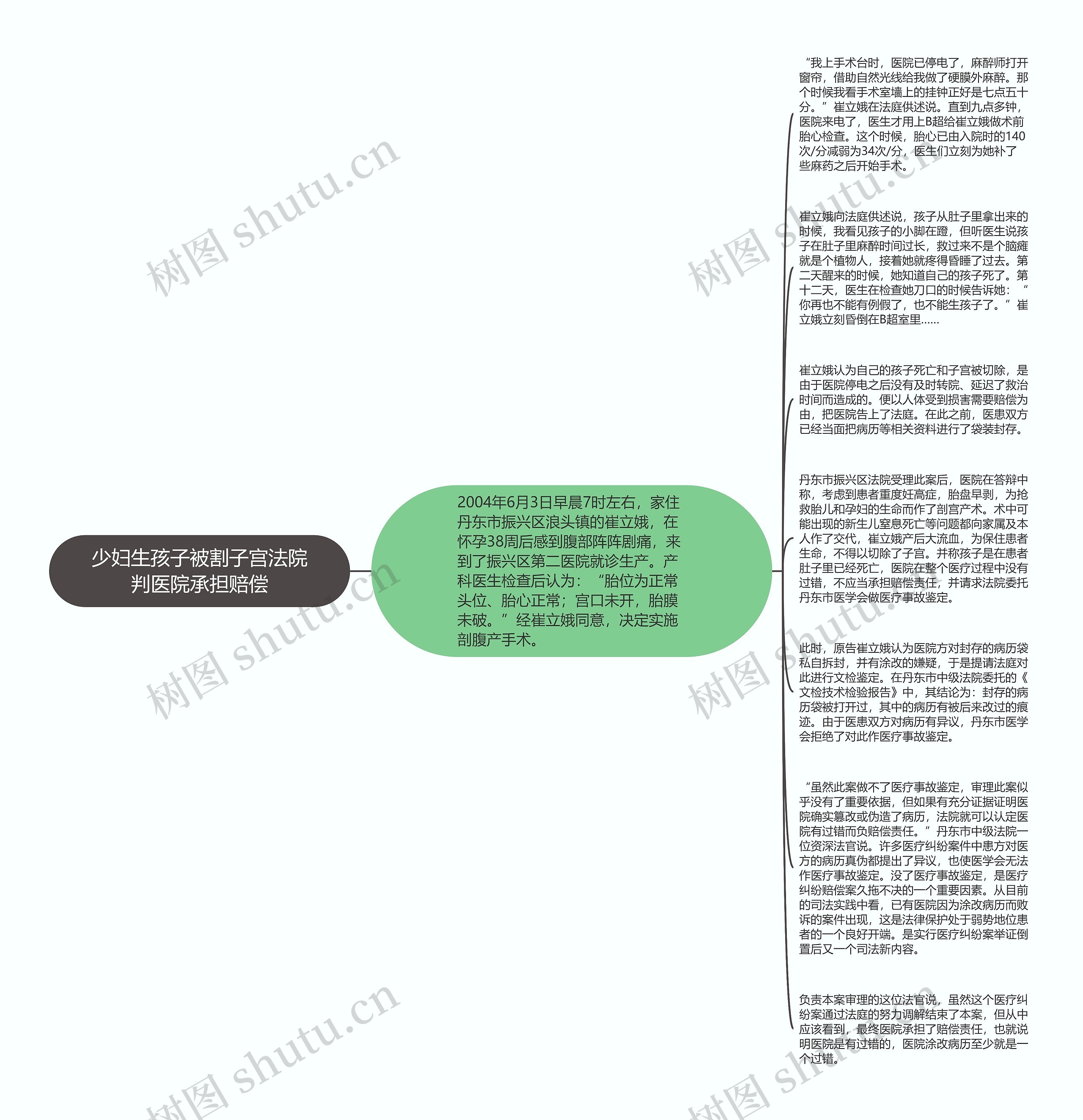 少妇生孩子被割子宫法院判医院承担赔偿思维导图