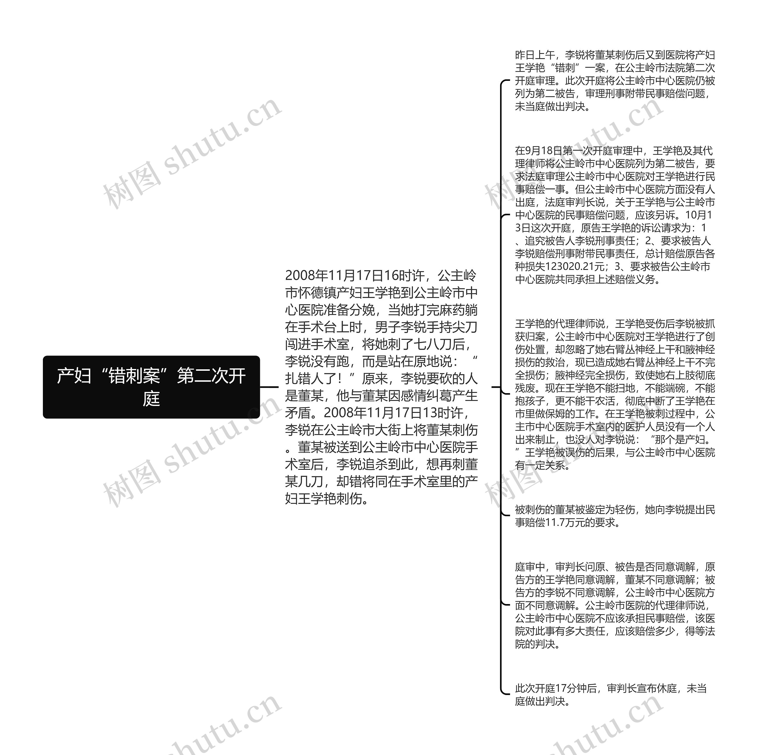 产妇“错刺案”第二次开庭思维导图