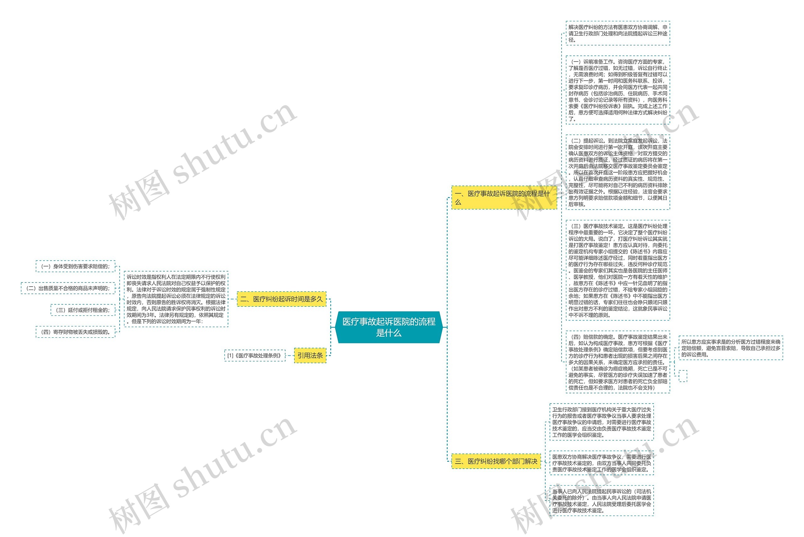 医疗事故起诉医院的流程是什么思维导图