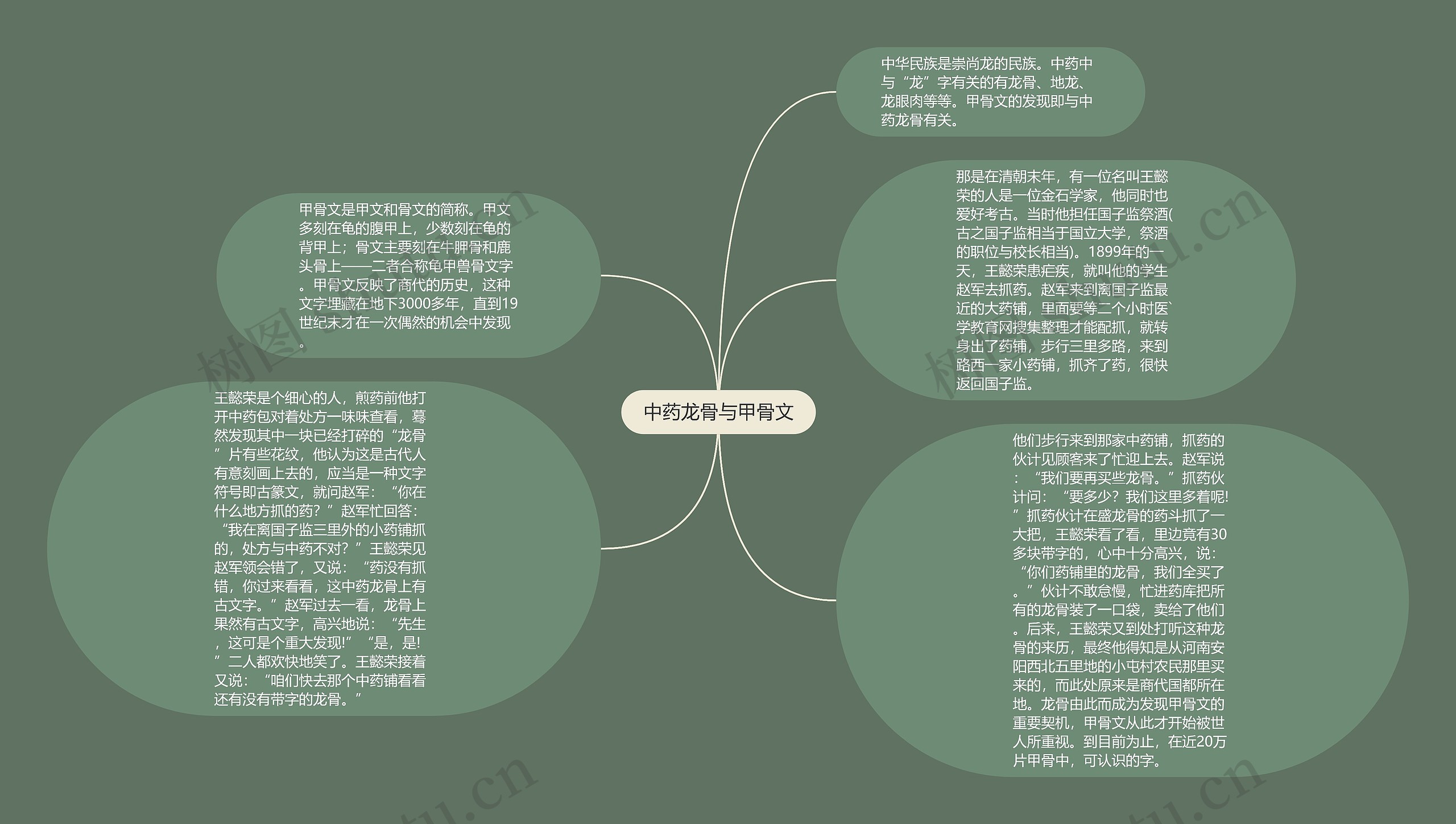 中药龙骨与甲骨文思维导图