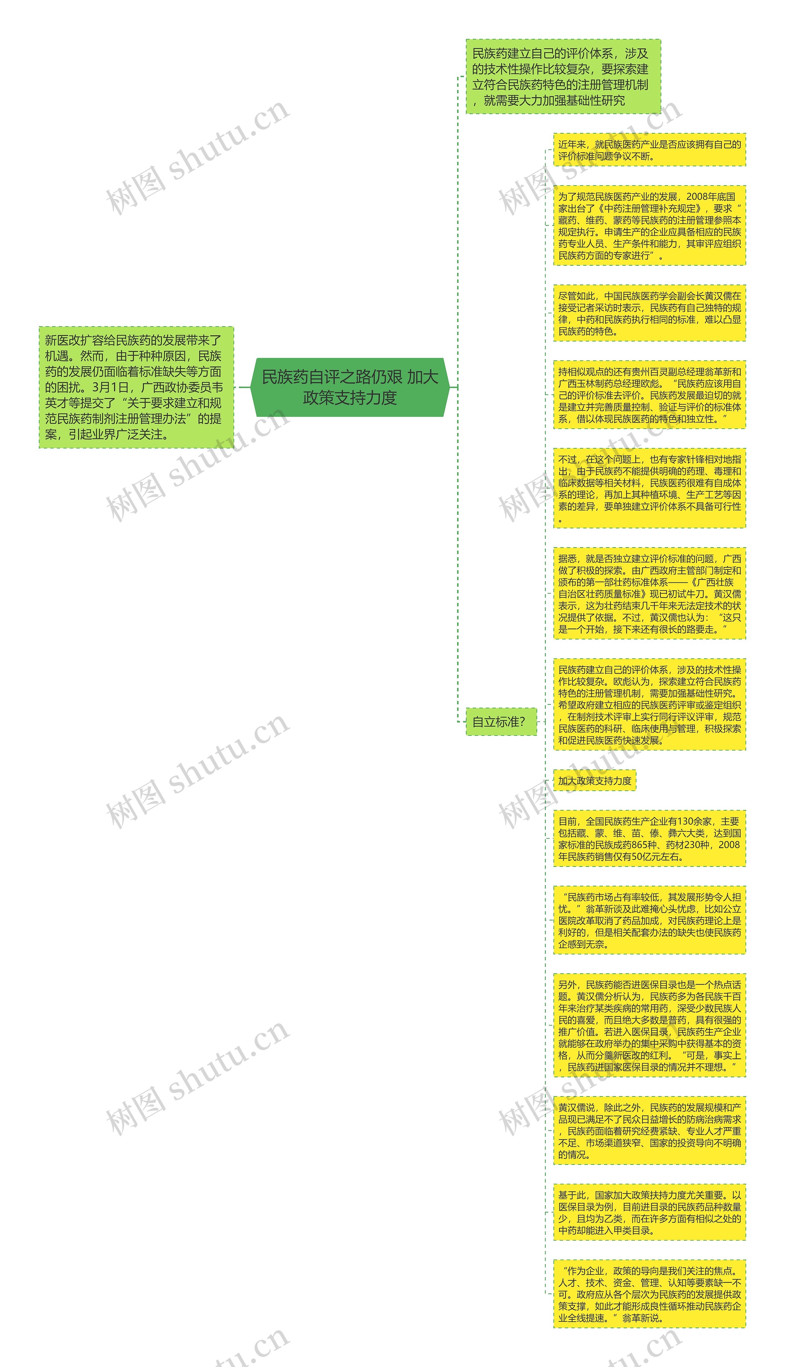 民族药自评之路仍艰 加大政策支持力度思维导图