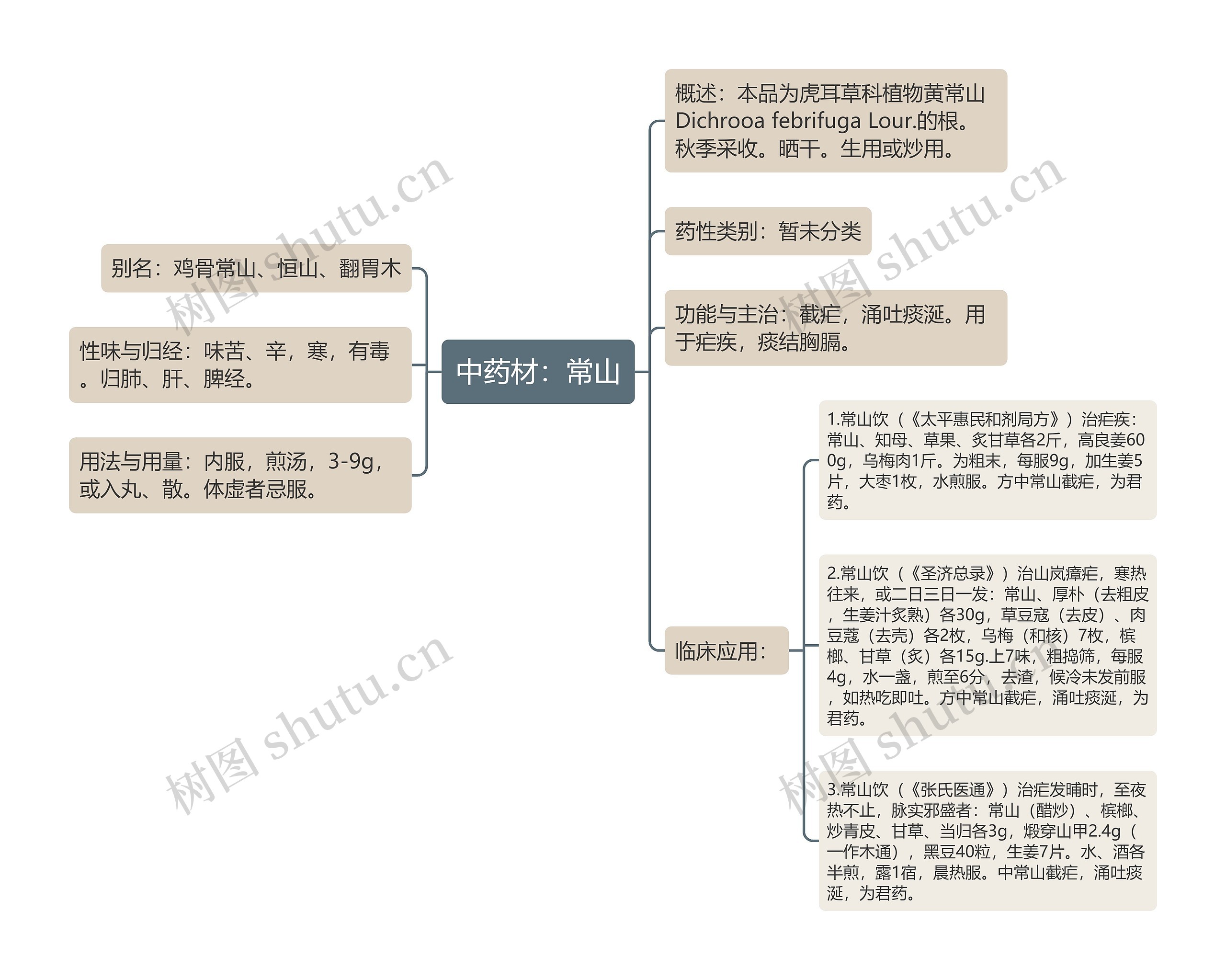 中药材：常山思维导图