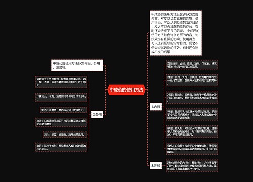 中成药的使用方法