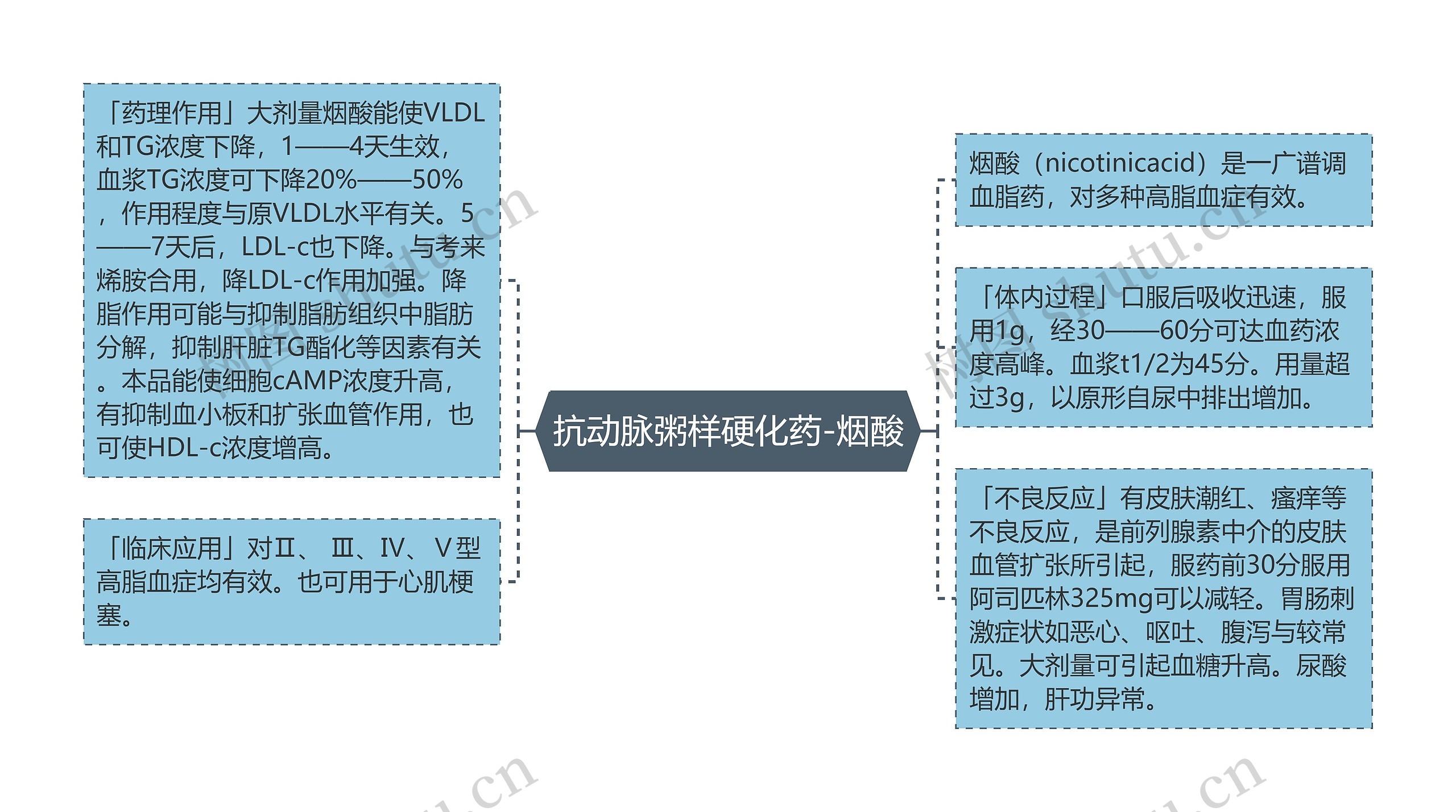 抗动脉粥样硬化药-烟酸思维导图