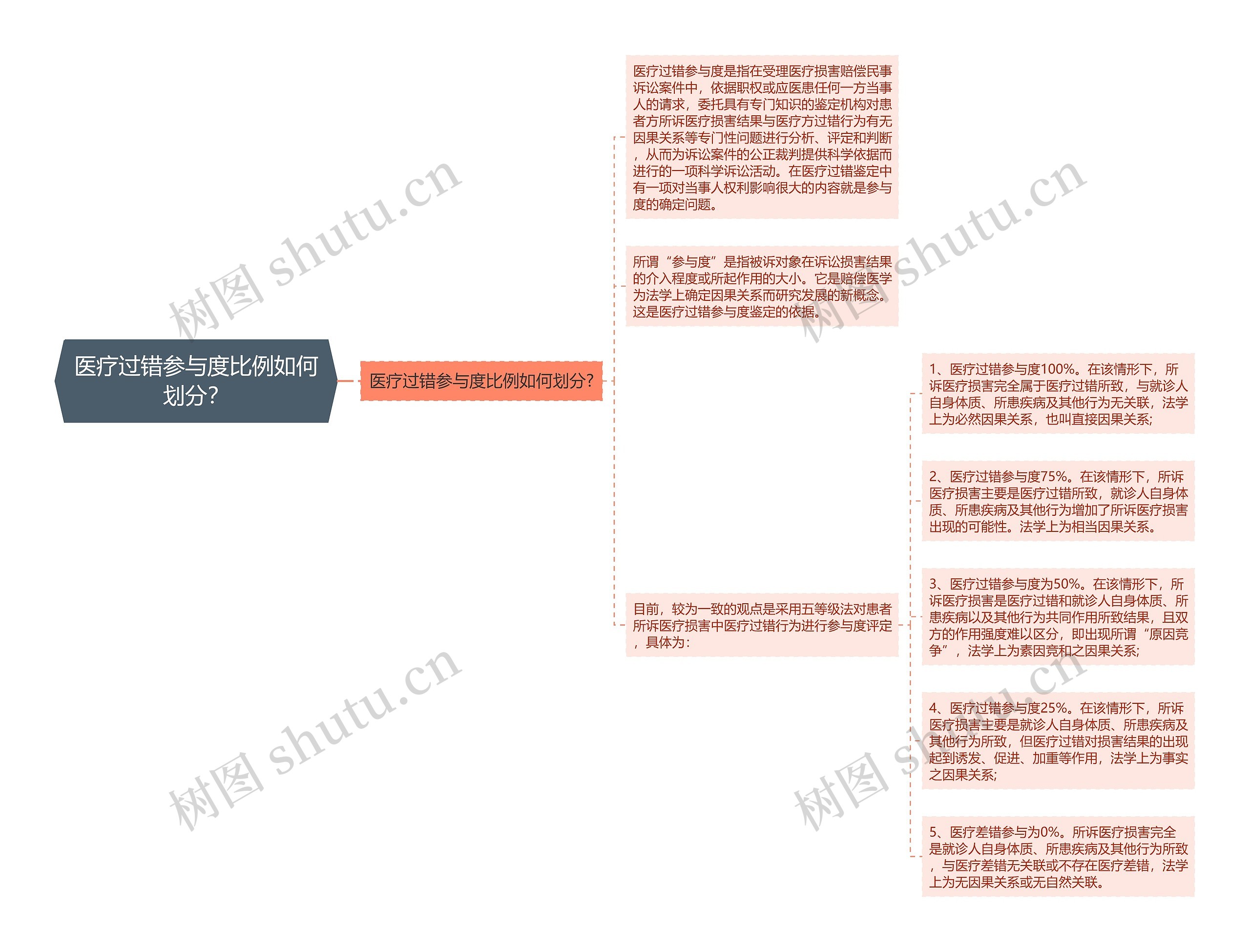 医疗过错参与度比例如何划分？思维导图