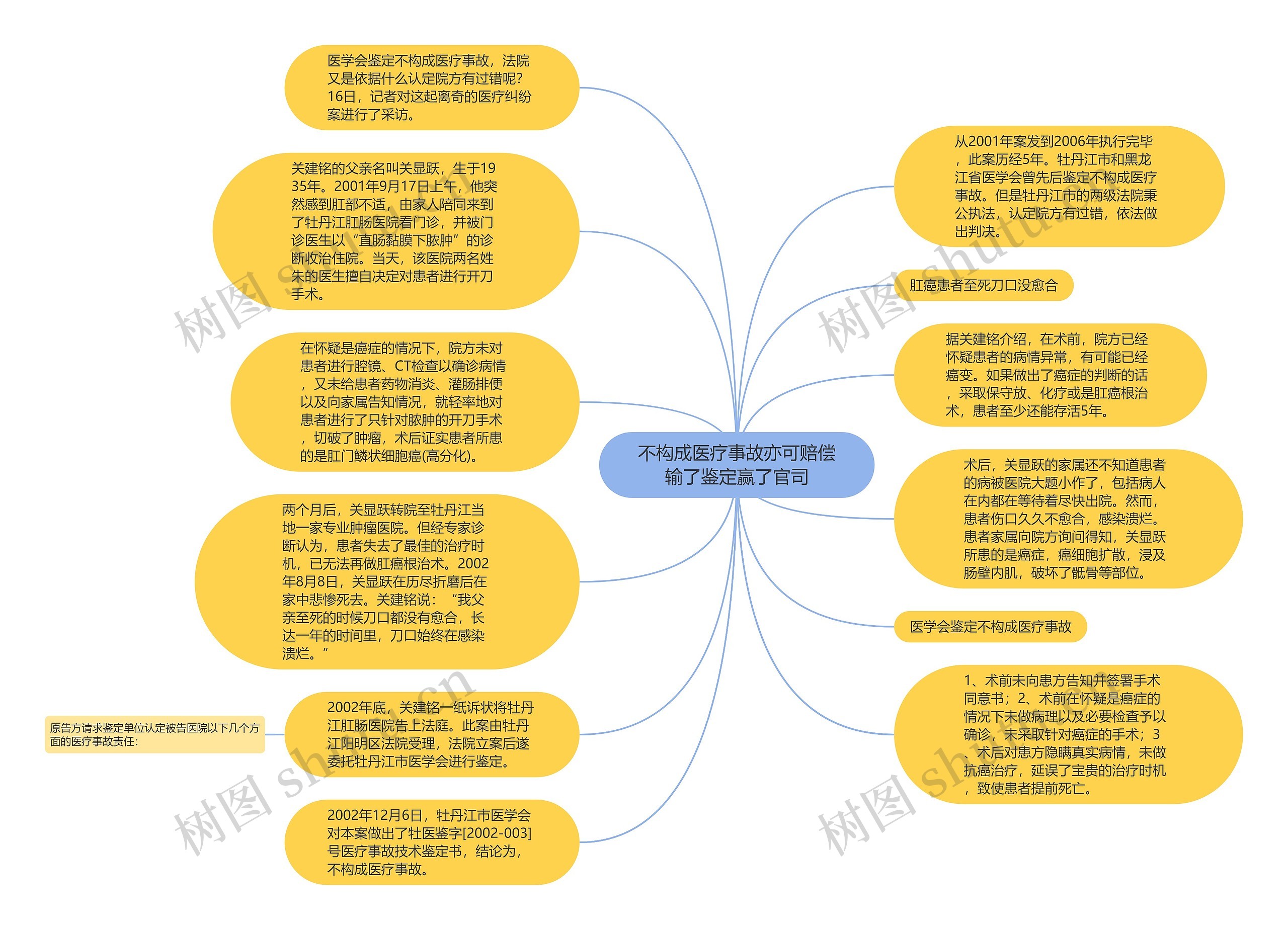 不构成医疗事故亦可赔偿输了鉴定赢了官司思维导图