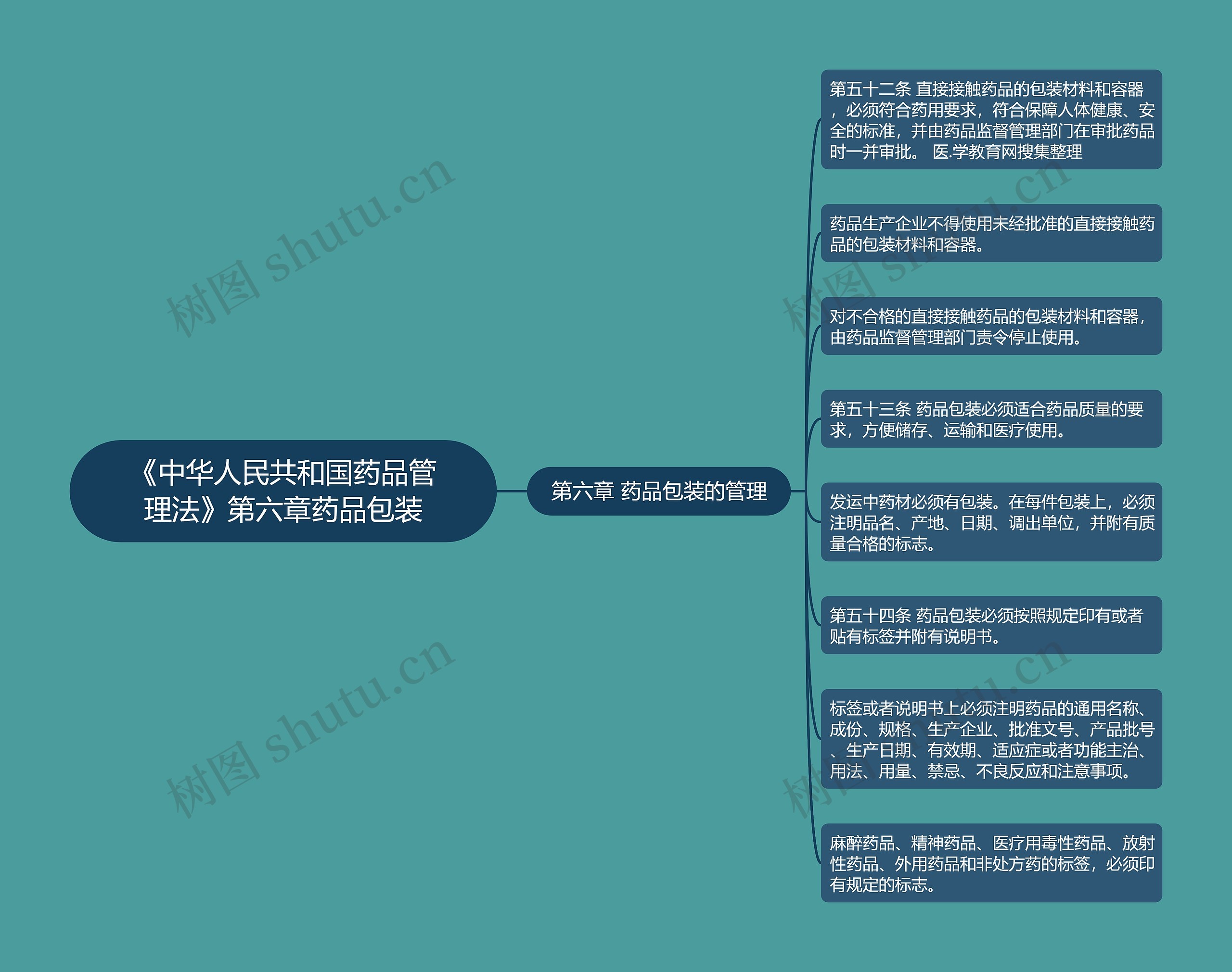 《中华人民共和国药品管理法》第六章药品包装思维导图