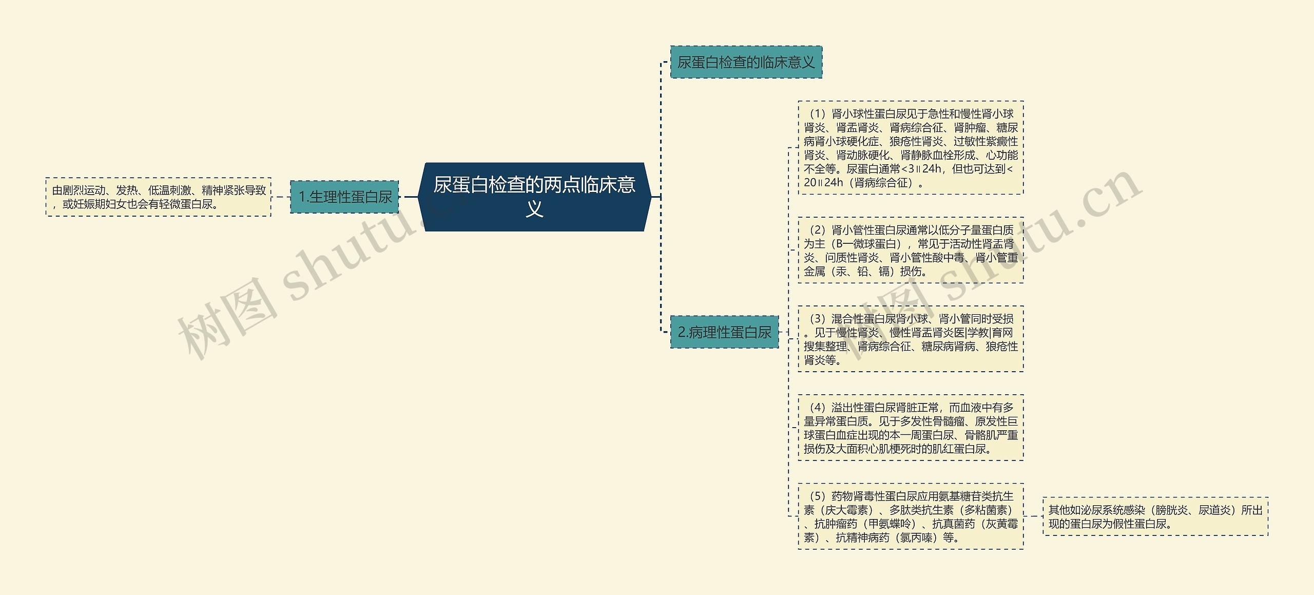 尿蛋白检查的两点临床意义思维导图