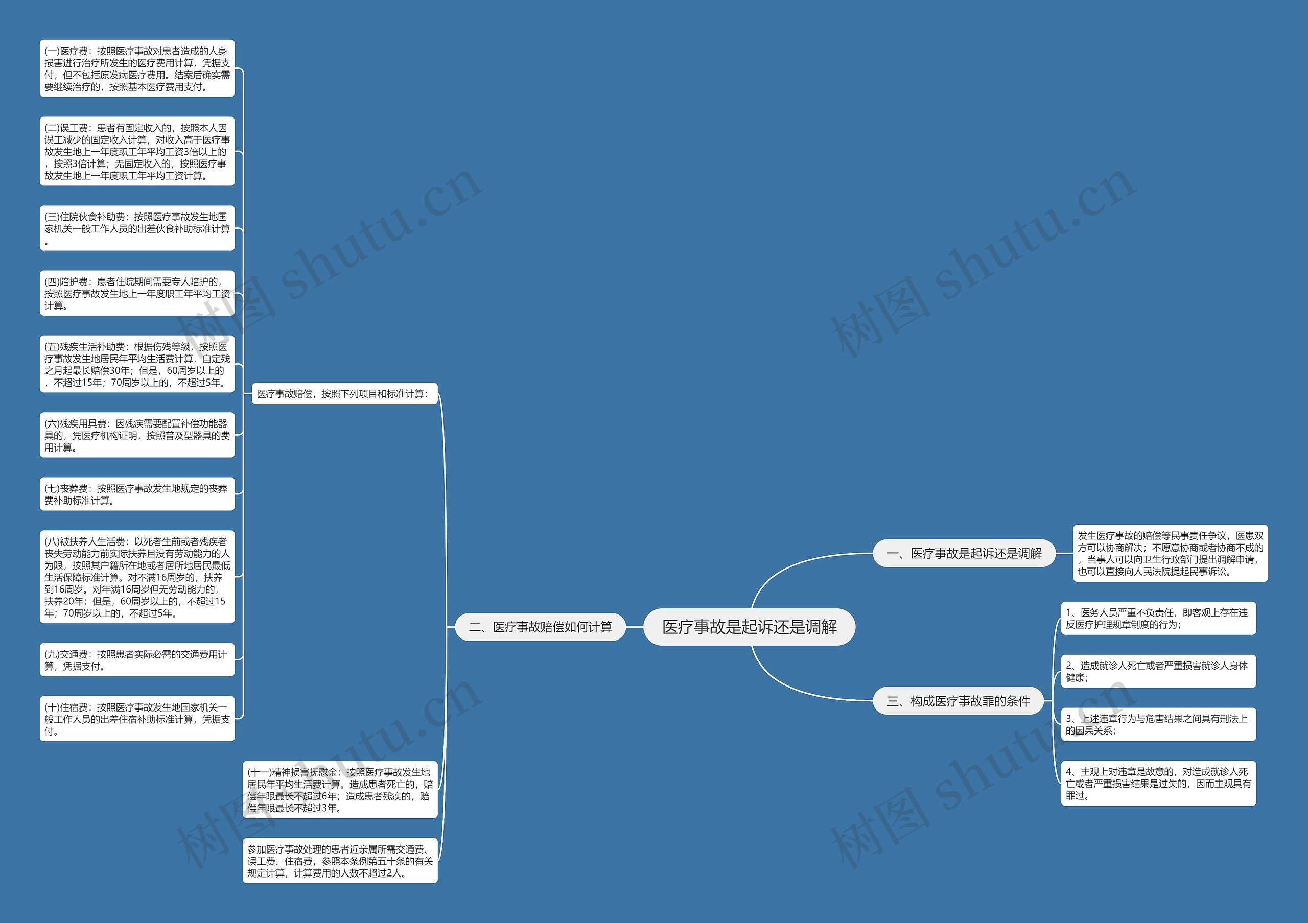 医疗事故是起诉还是调解思维导图