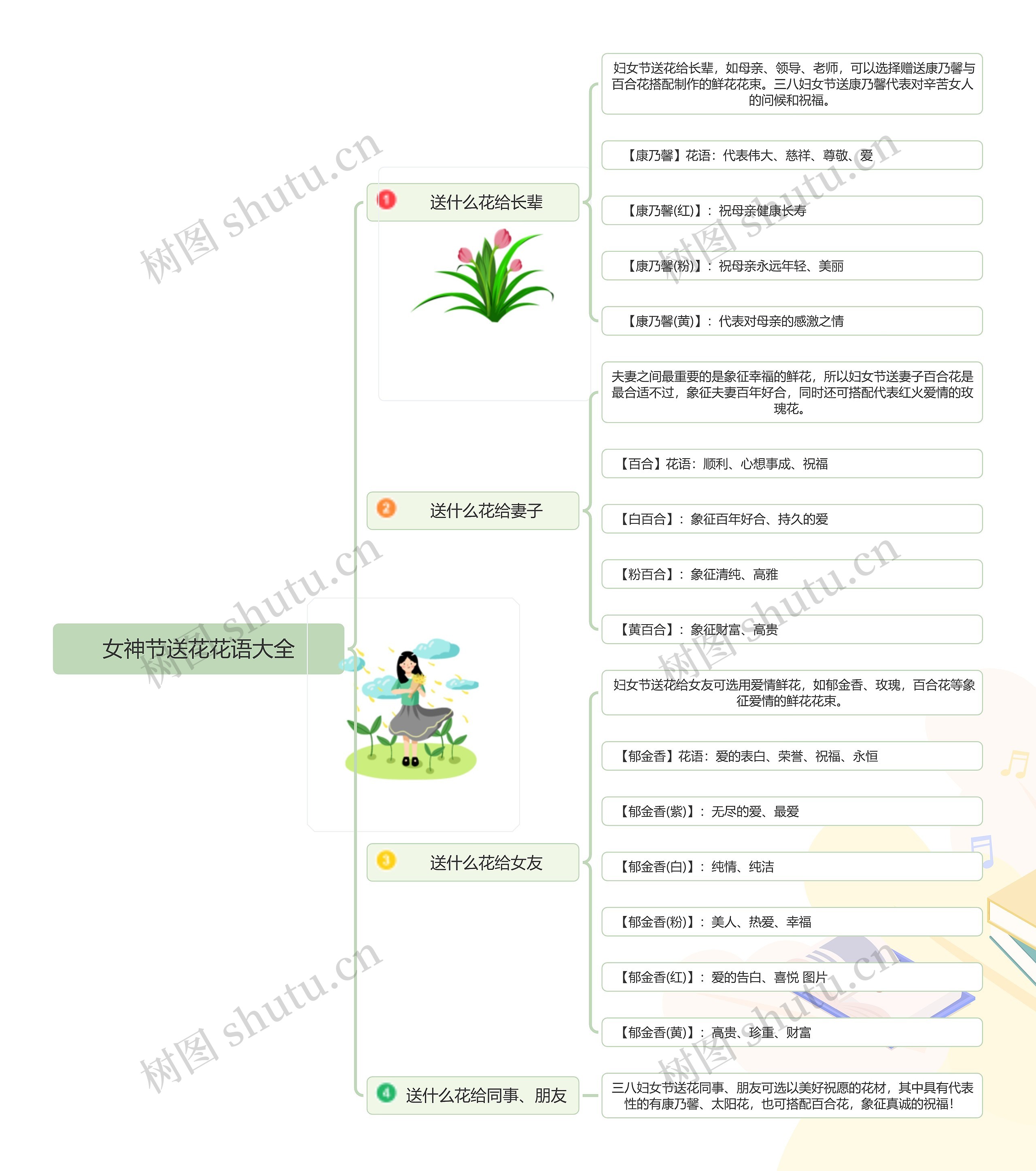 女神节送花花语大全思维导图