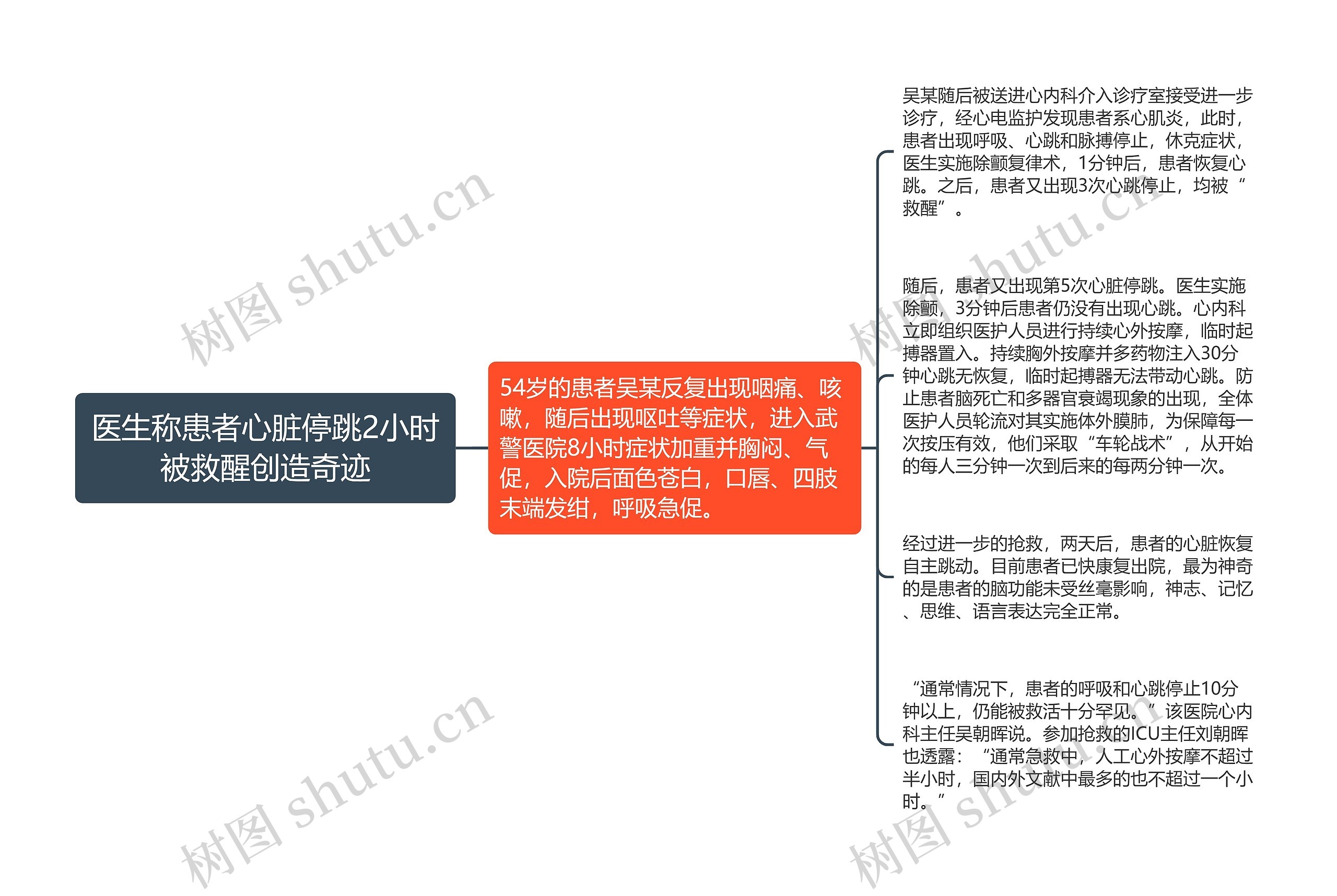 医生称患者心脏停跳2小时被救醒创造奇迹思维导图