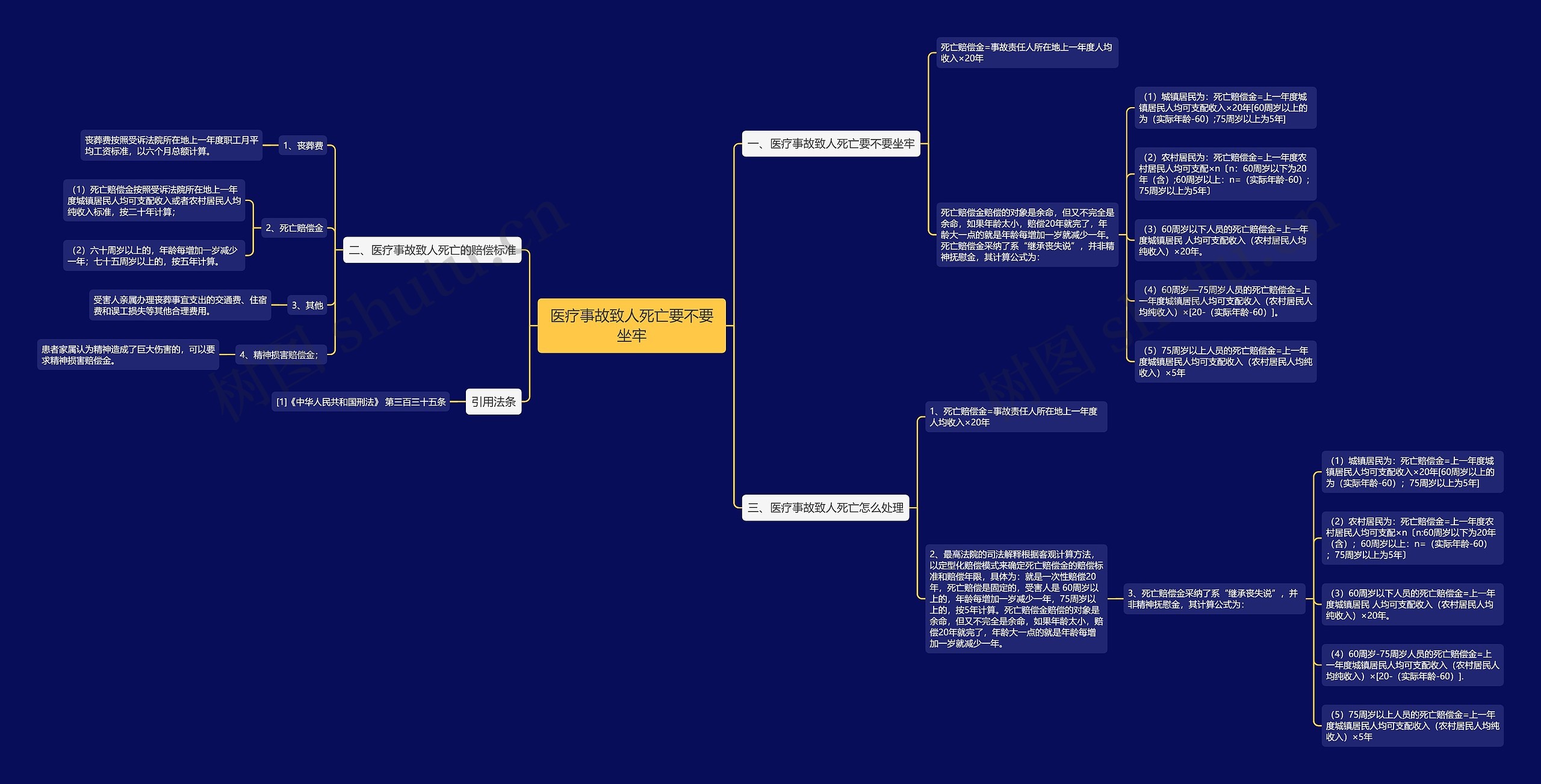 医疗事故致人死亡要不要坐牢思维导图