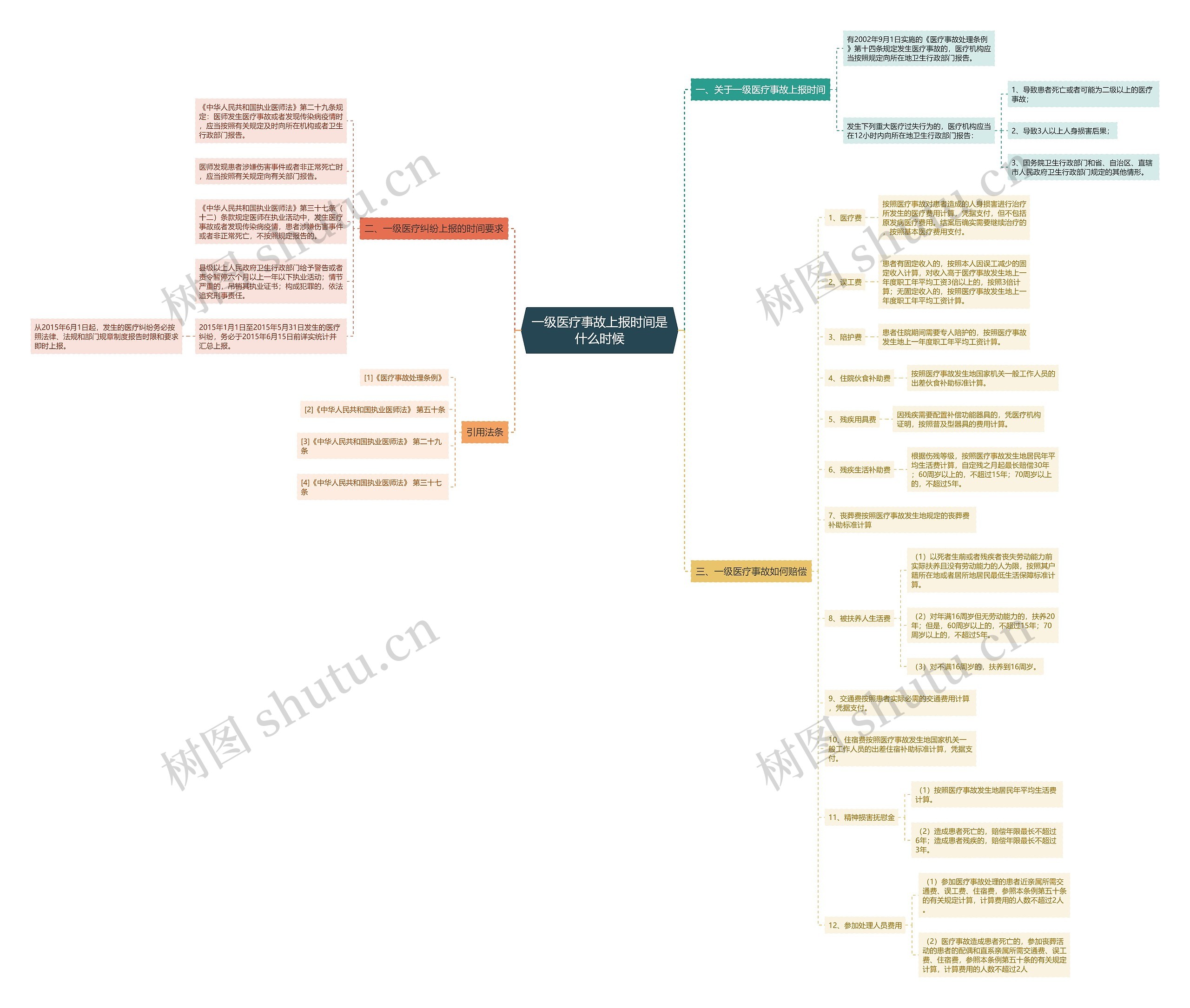 一级医疗事故上报时间是什么时候思维导图