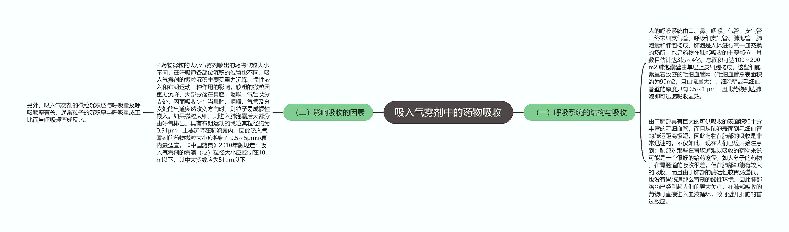 吸入气雾剂中的药物吸收思维导图