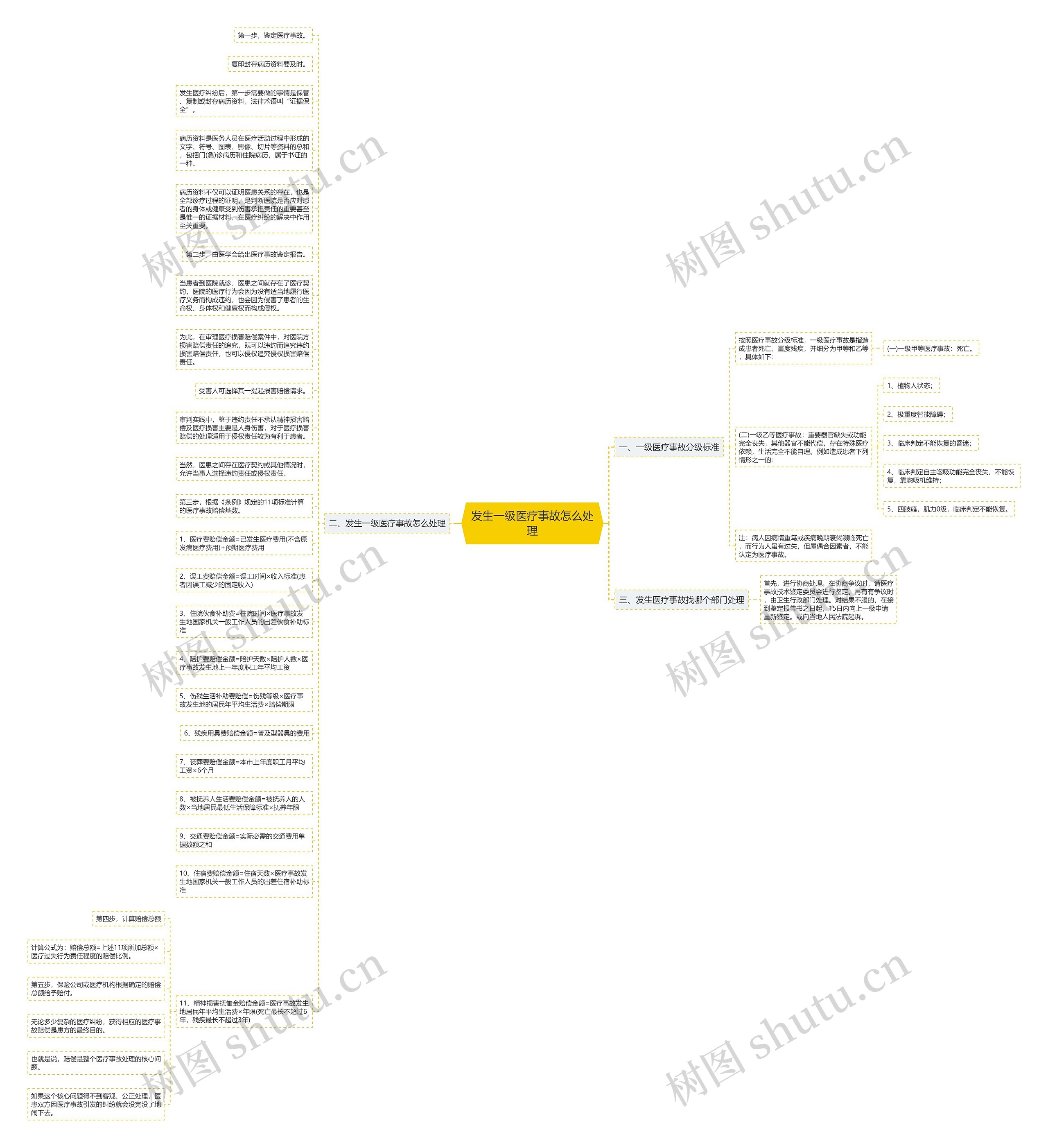 发生一级医疗事故怎么处理思维导图