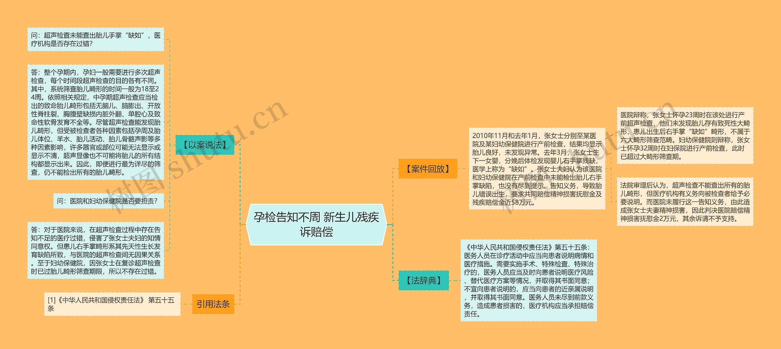 孕检告知不周 新生儿残疾诉赔偿思维导图