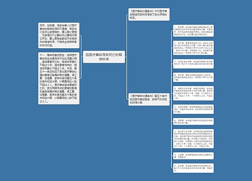 因医疗事故导致死亡的赔偿标准