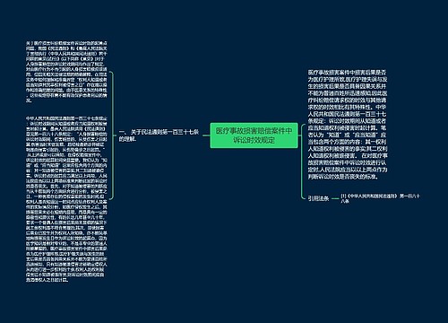 医疗事故损害赔偿案件中诉讼时效规定