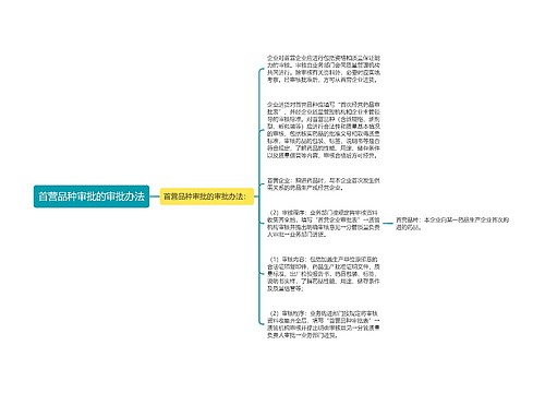 首营品种审批的审批办法