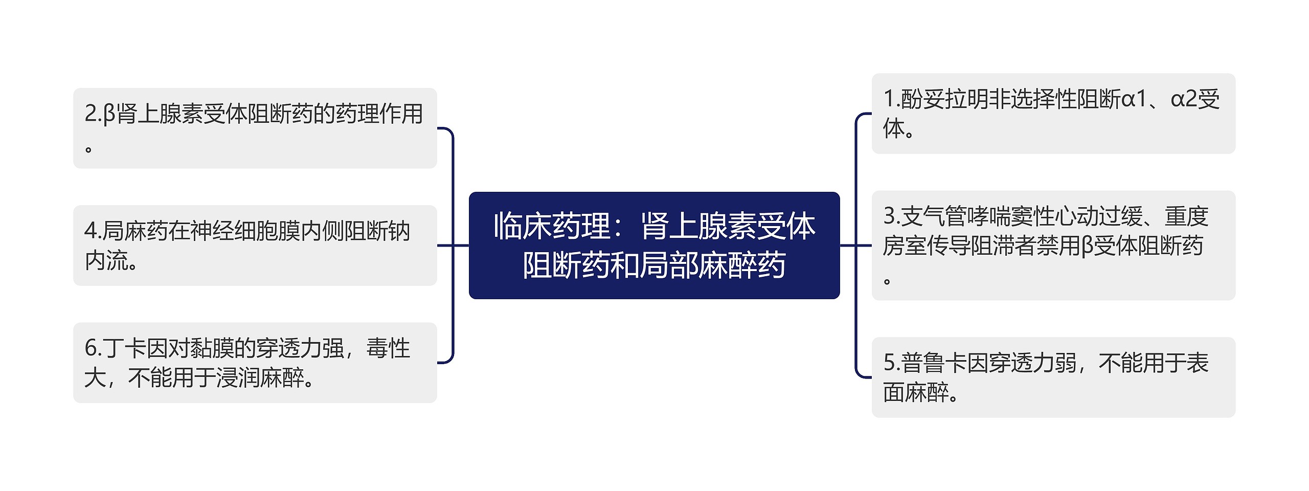 临床药理：肾上腺素受体阻断药和局部麻醉药思维导图