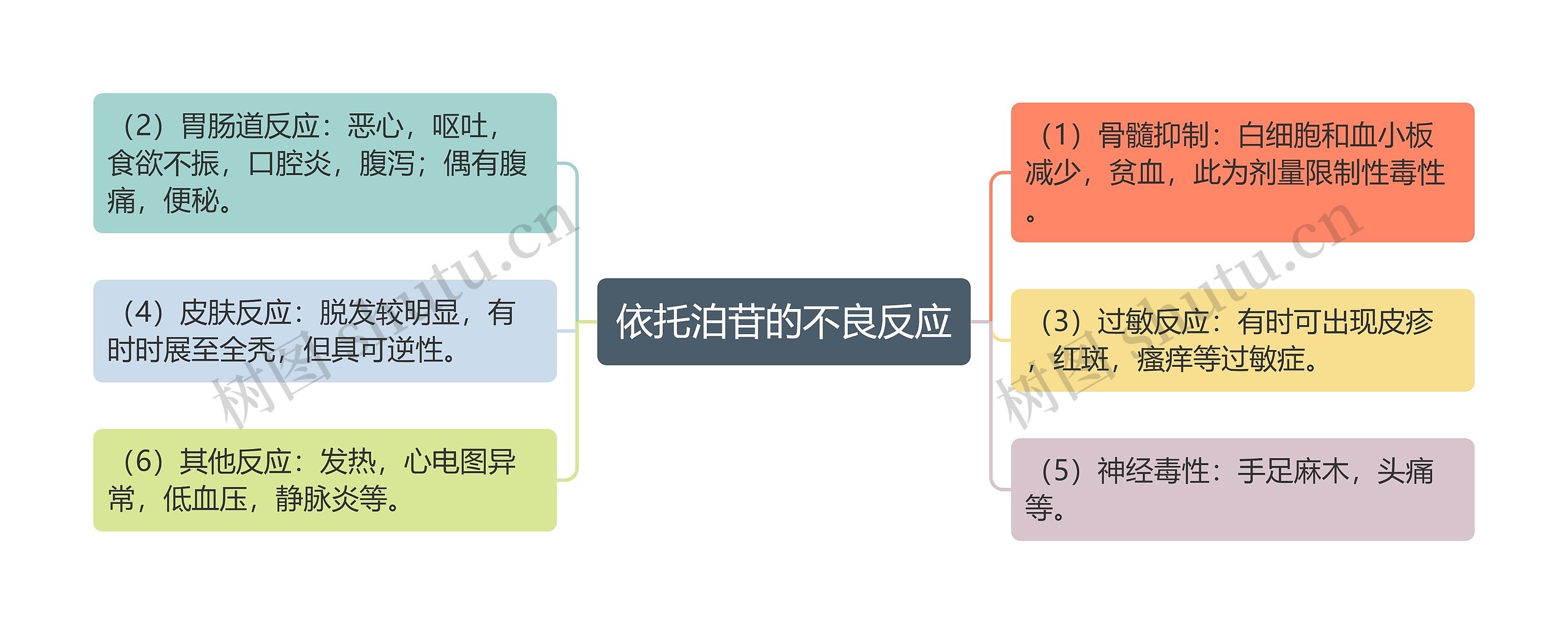 依托泊苷的不良反应思维导图