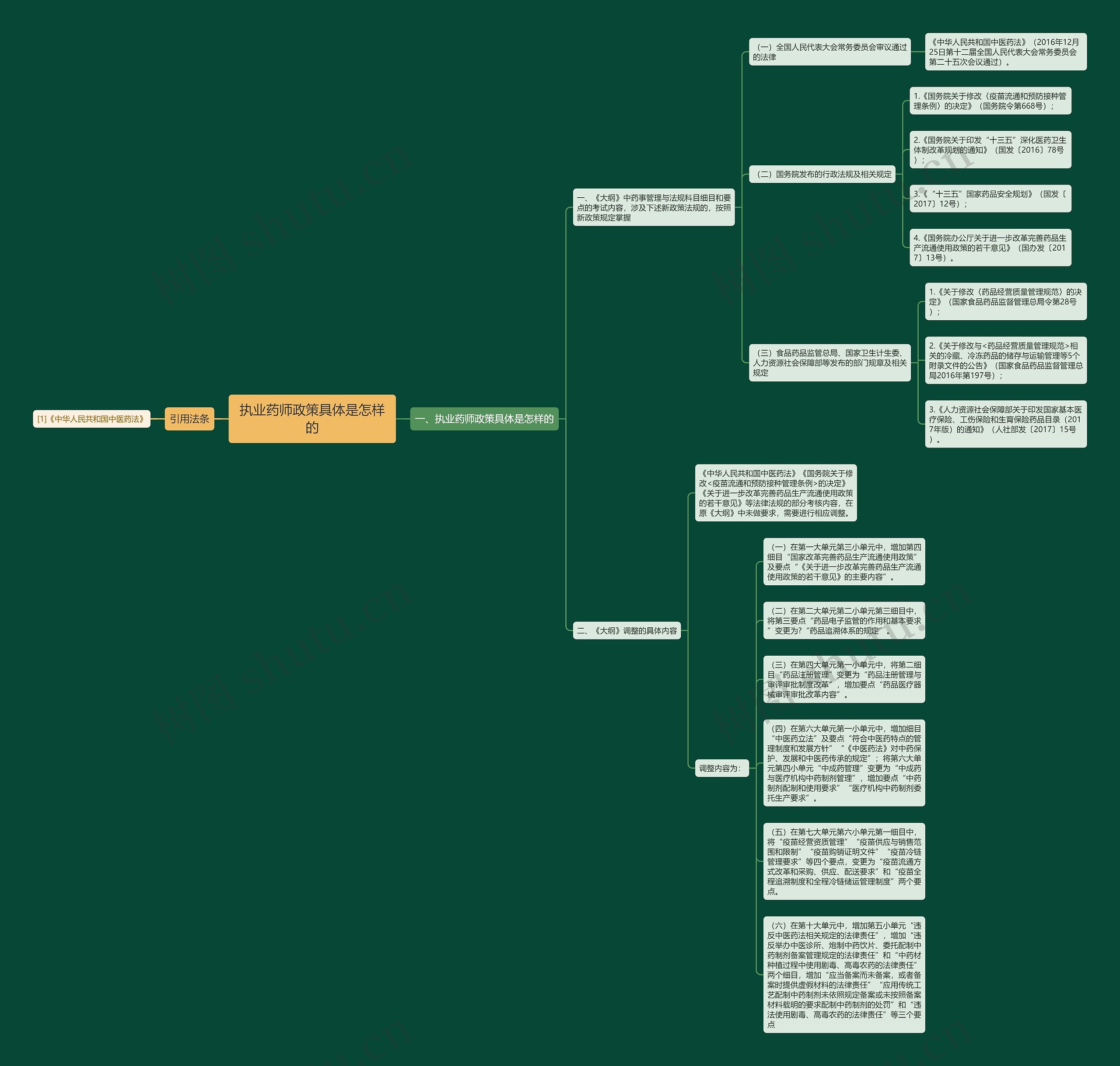 执业药师政策具体是怎样的思维导图