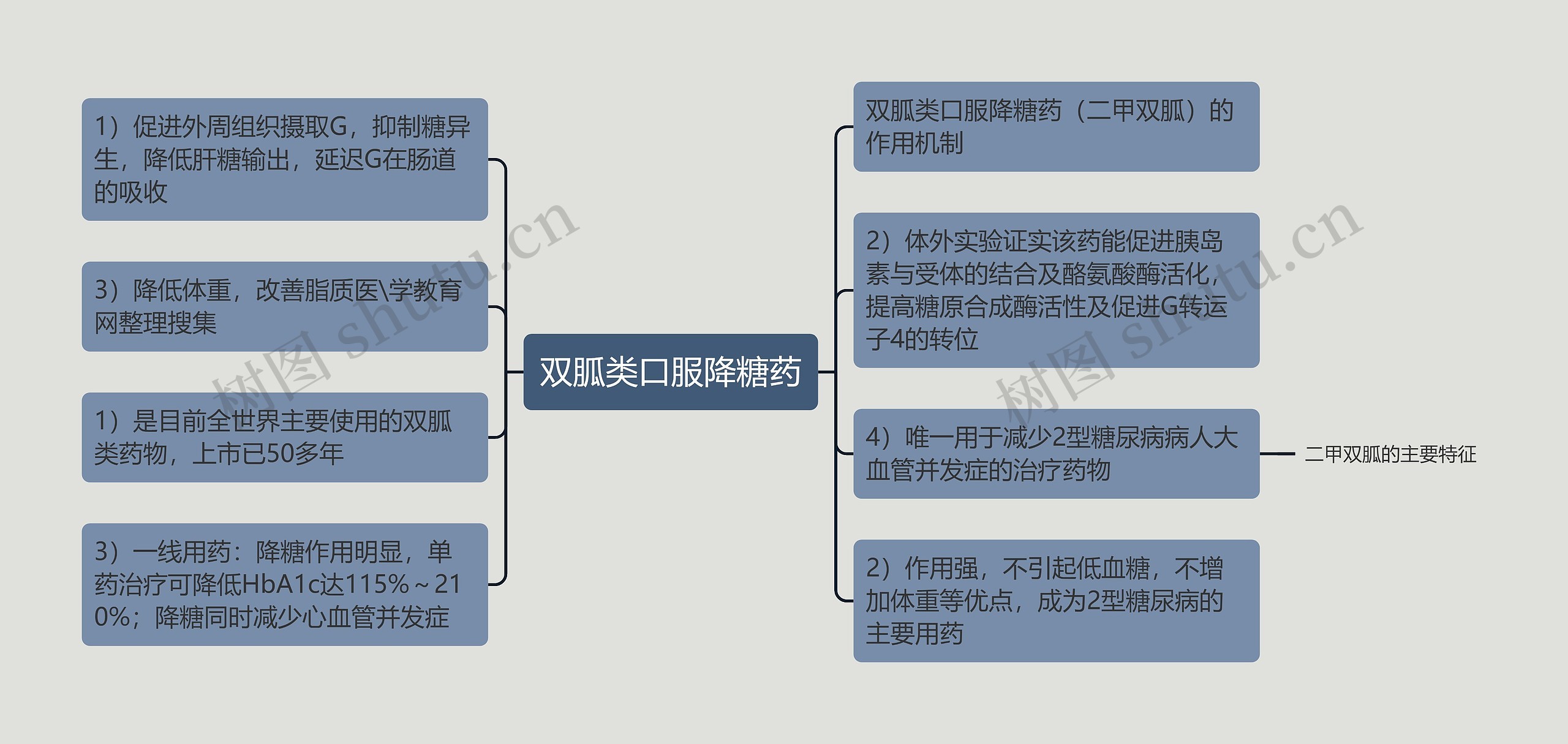 双胍类口服降糖药思维导图