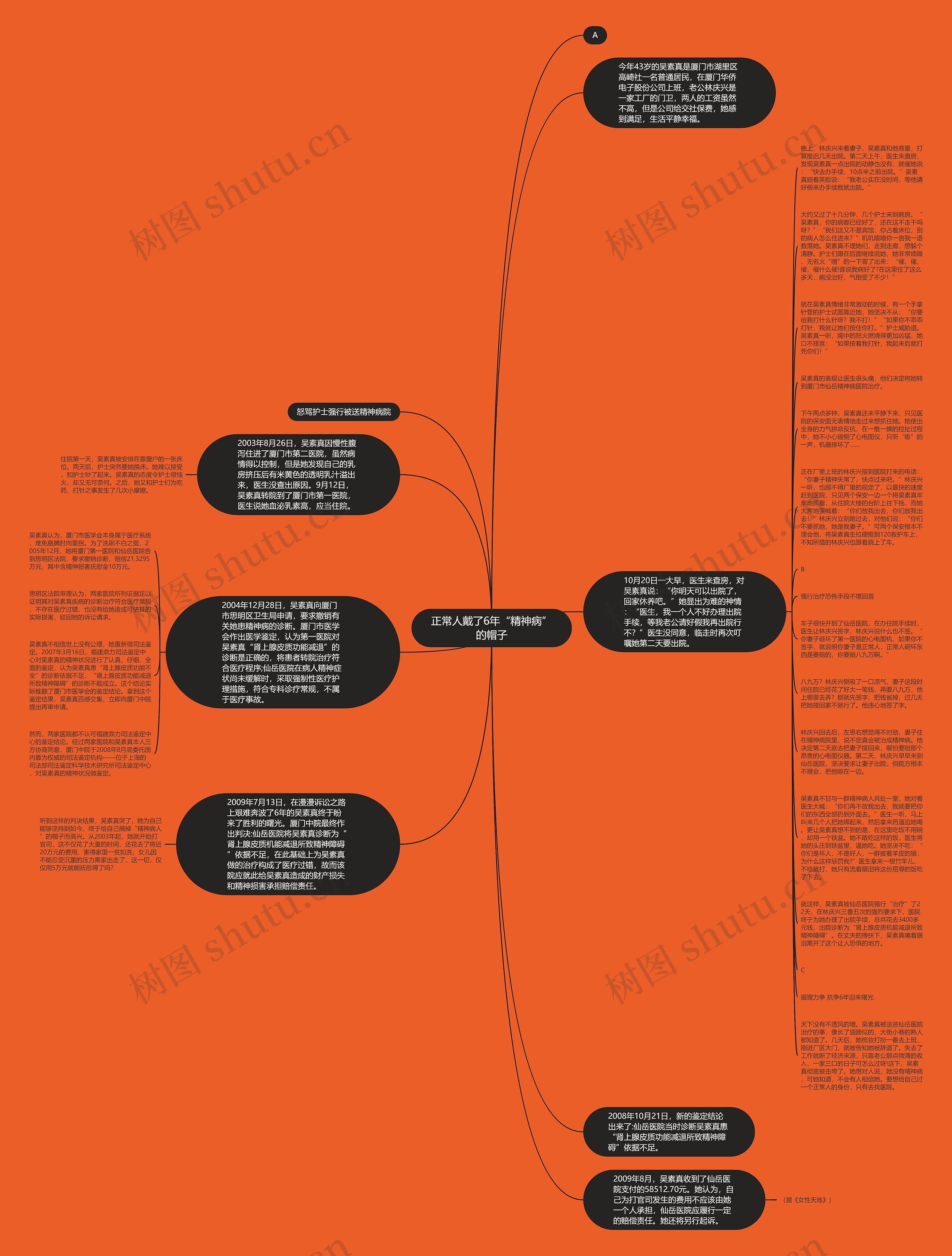 正常人戴了6年“精神病”的帽子思维导图