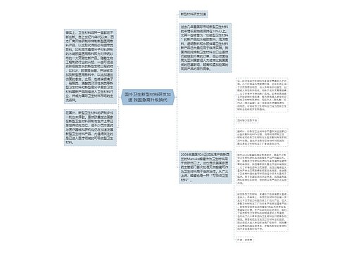 国外卫生新型材料研发加速 我国急需升级换代