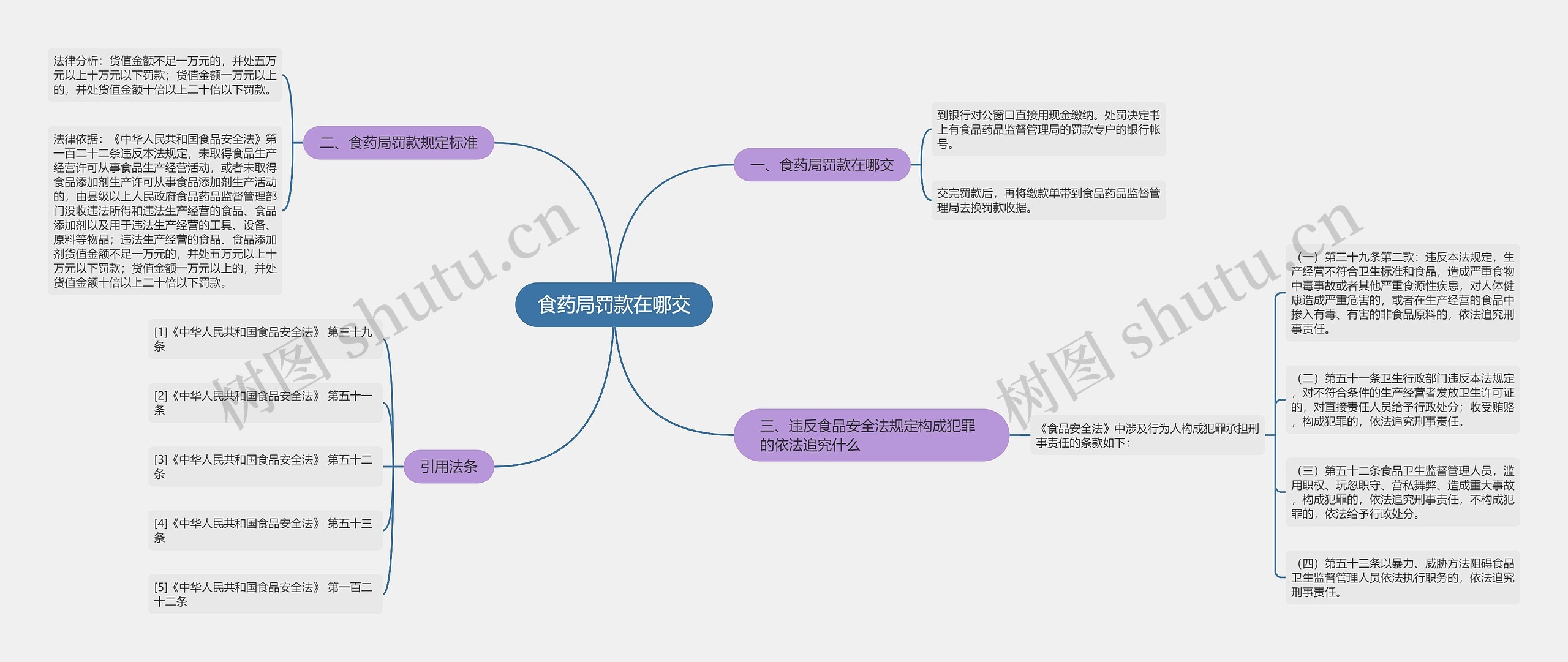 食药局罚款在哪交思维导图