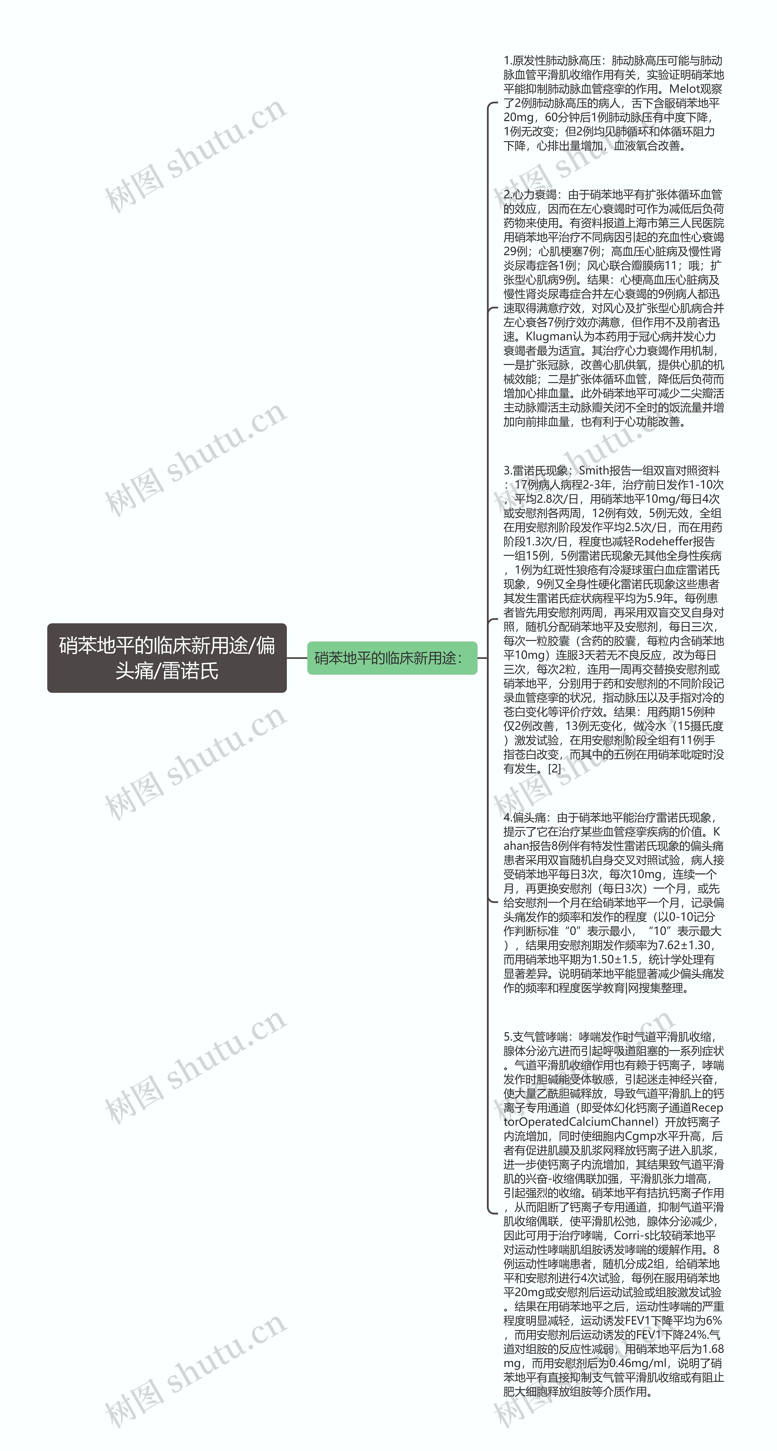 硝苯地平的临床新用途/偏头痛/雷诺氏思维导图