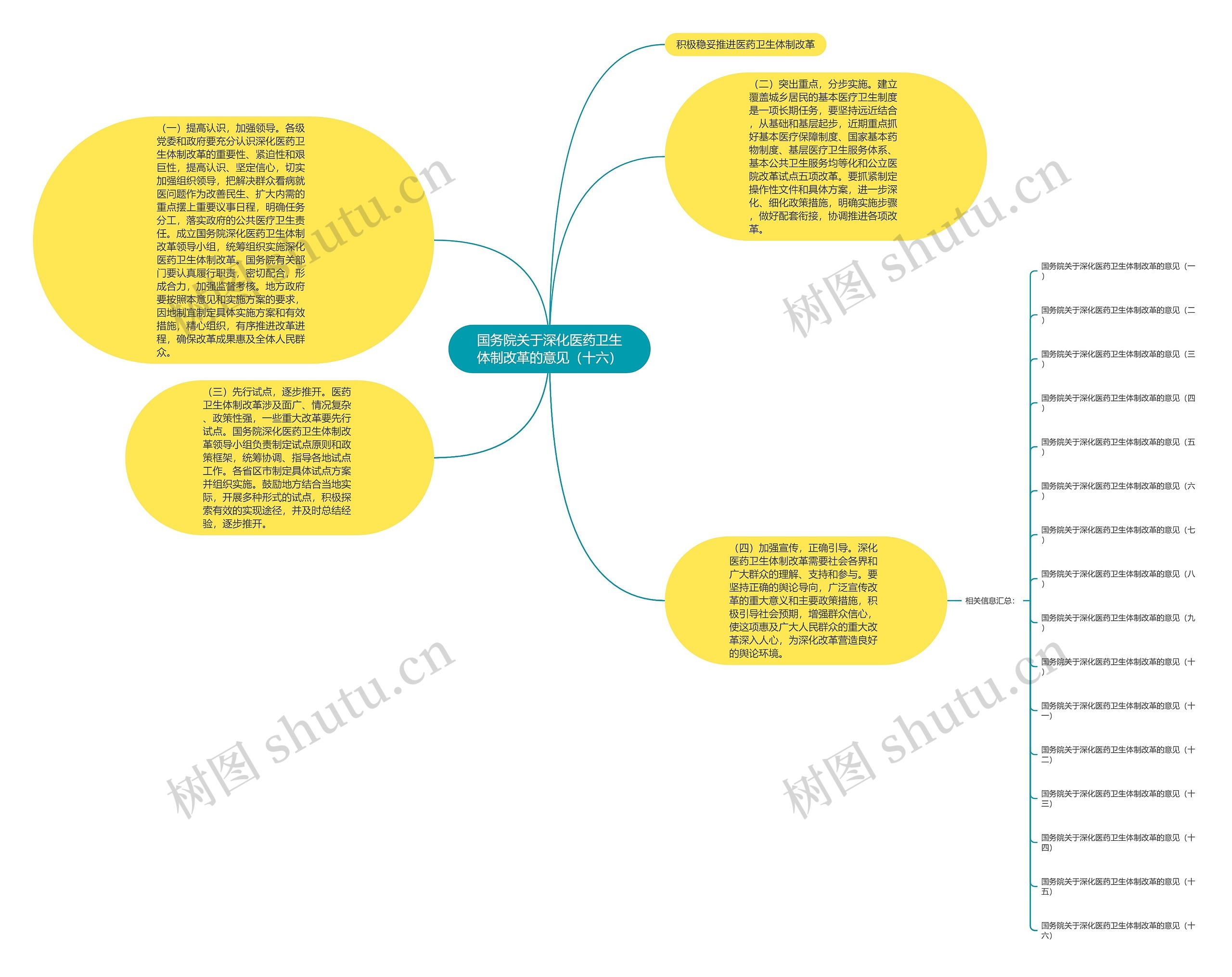国务院关于深化医药卫生体制改革的意见（十六）思维导图