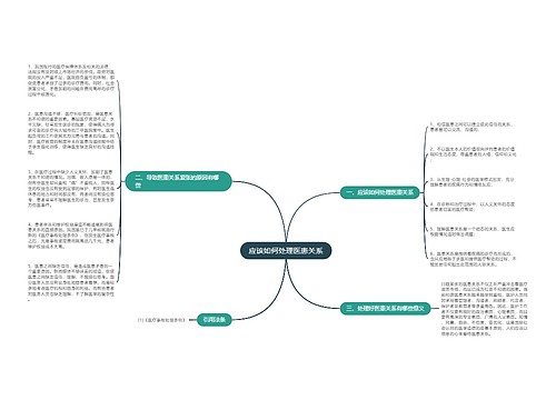 应该如何处理医患关系