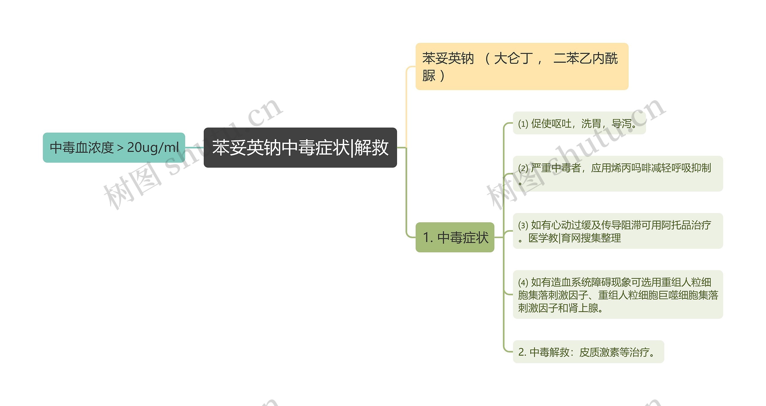 苯妥英钠中毒症状|解救思维导图