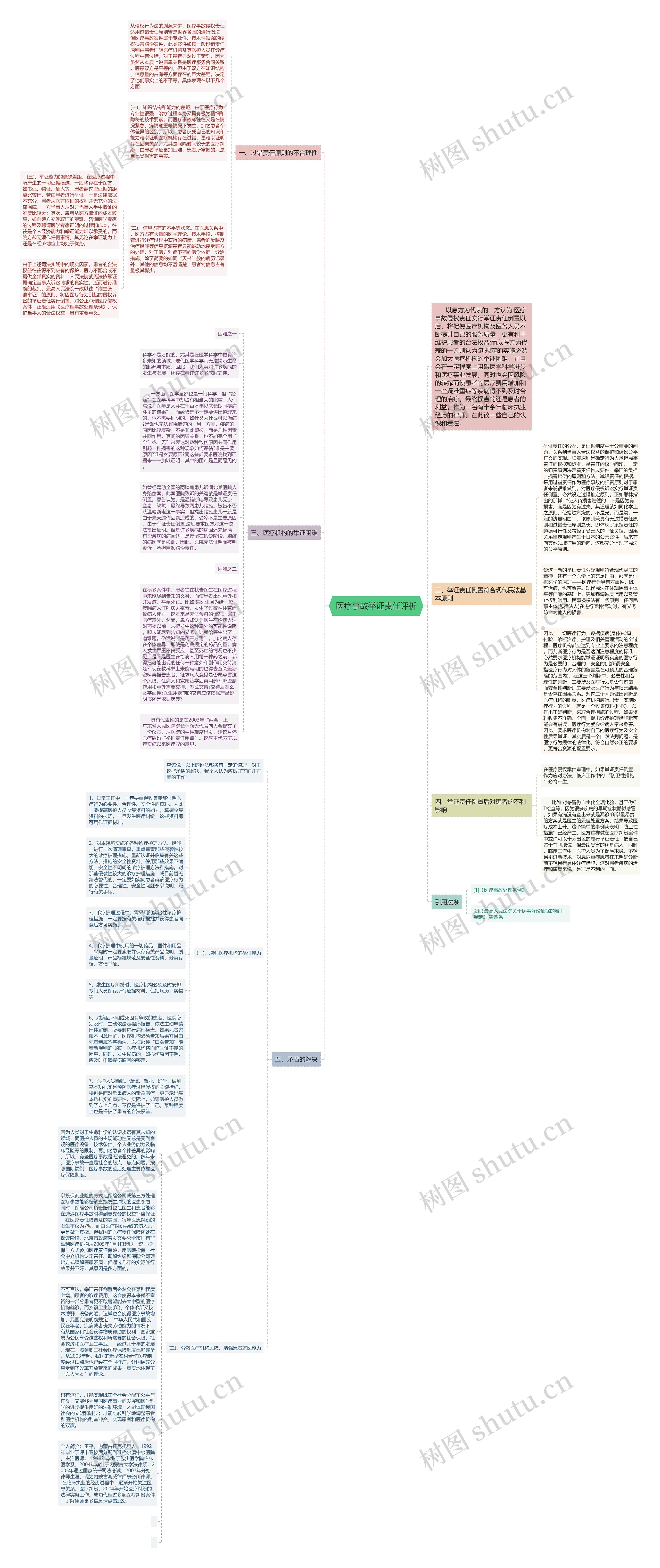  医疗事故举证责任评析 思维导图