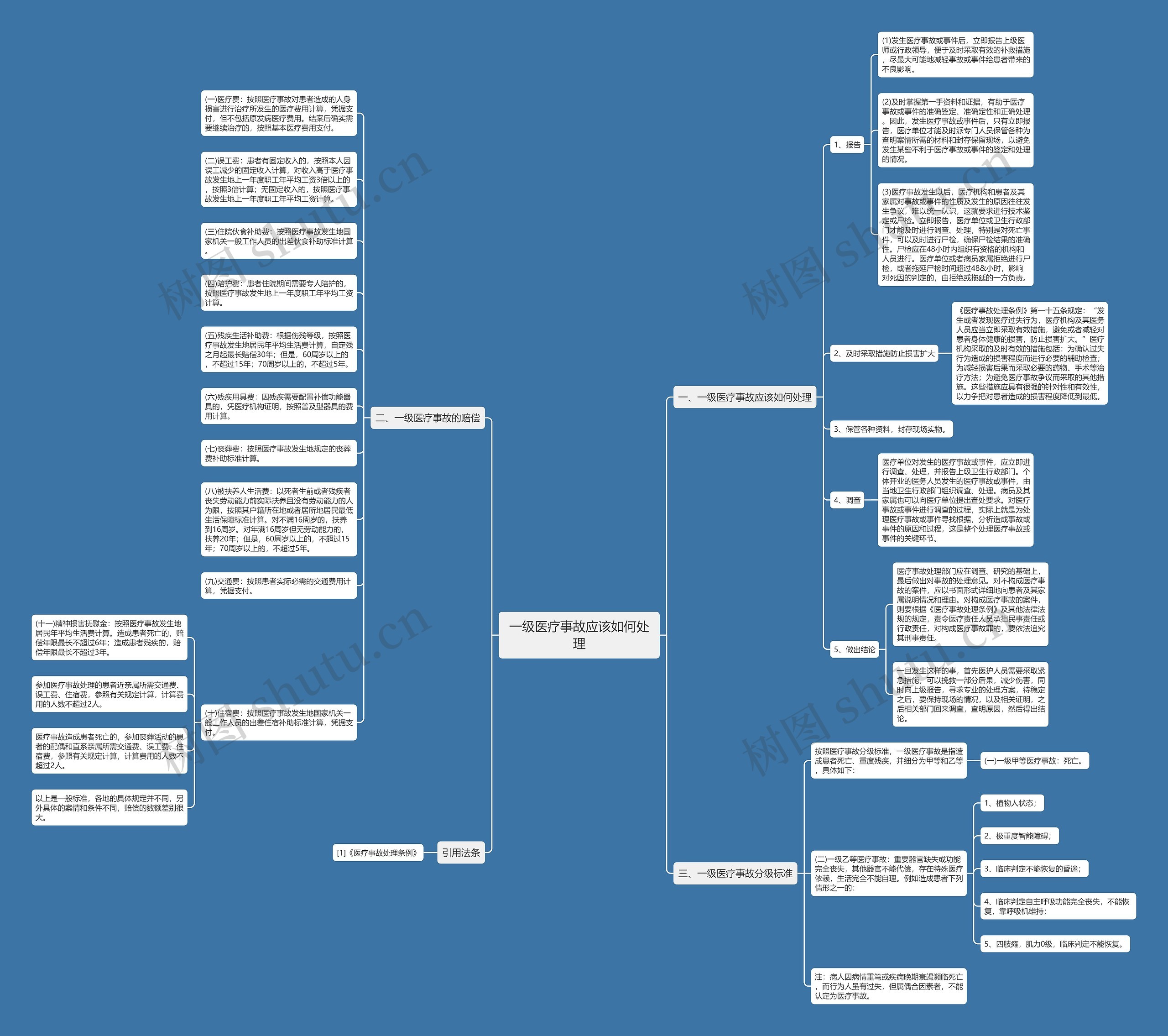 一级医疗事故应该如何处理思维导图