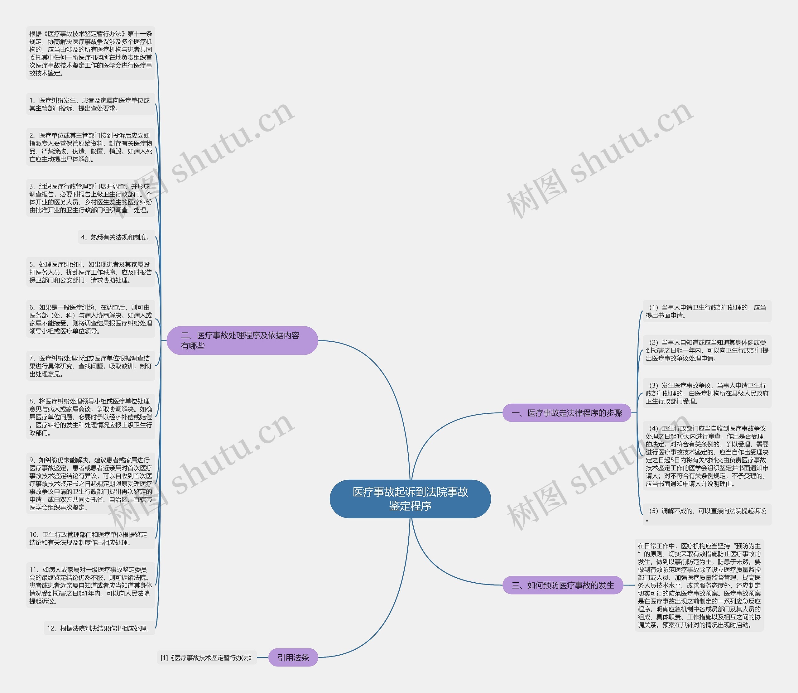 医疗事故起诉到法院事故鉴定程序思维导图