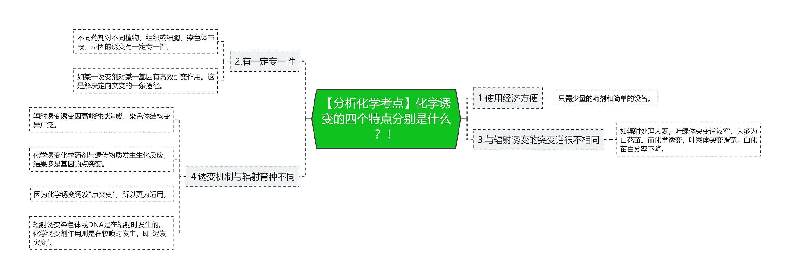 【分析化学考点】化学诱变的四个特点分别是什么？！思维导图