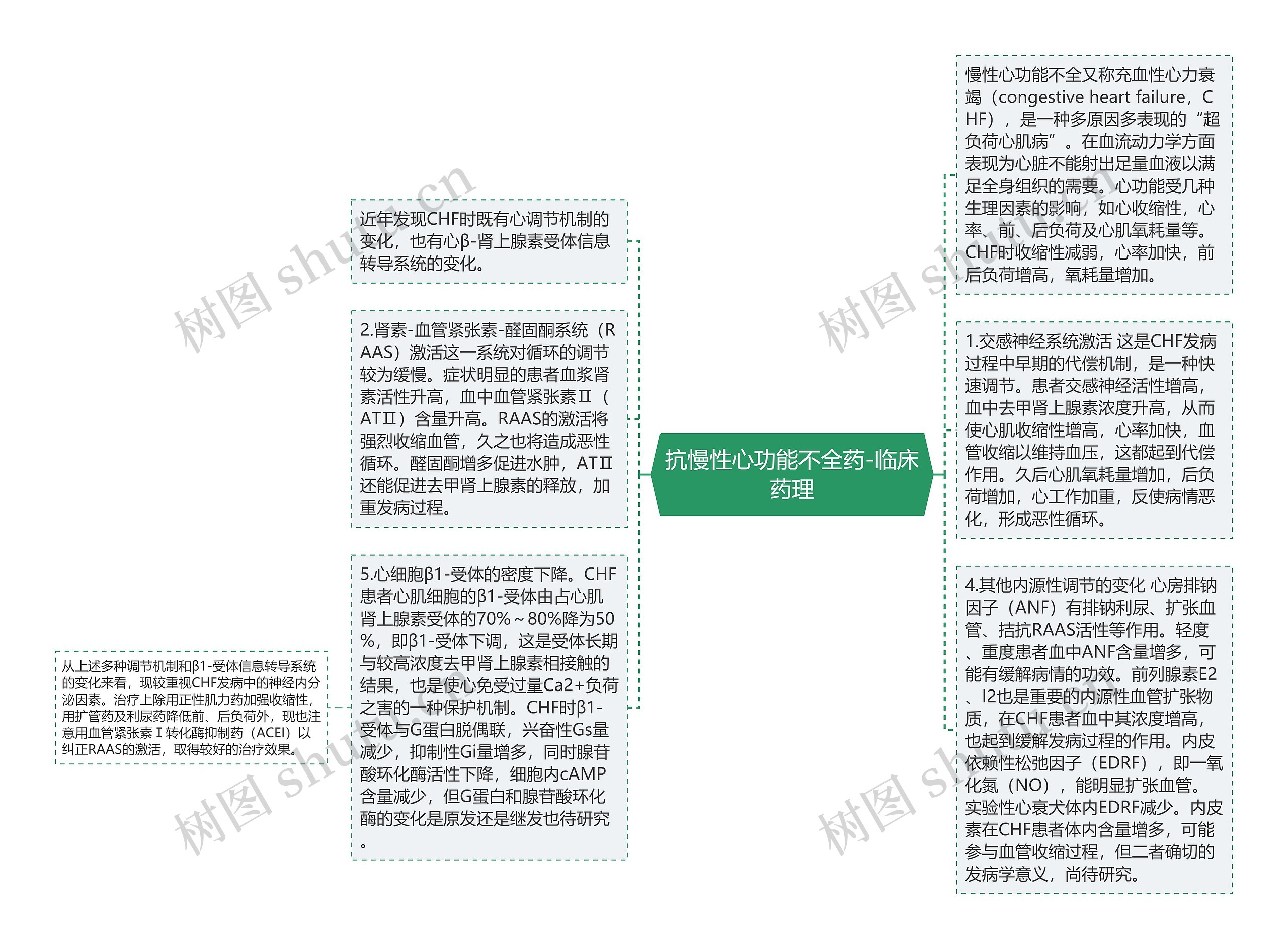 抗慢性心功能不全药-临床药理思维导图