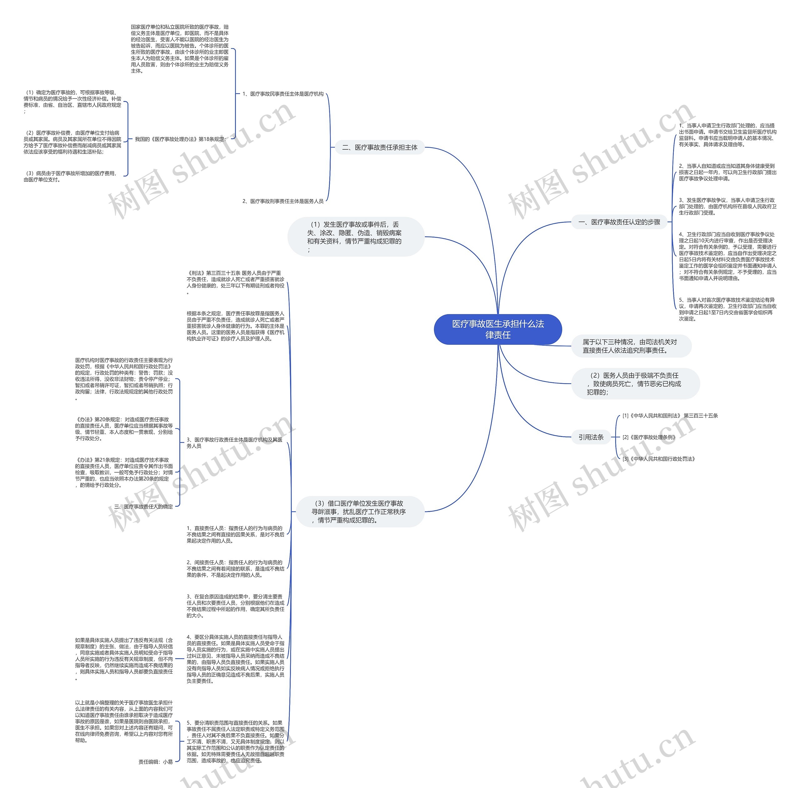 医疗事故医生承担什么法律责任思维导图