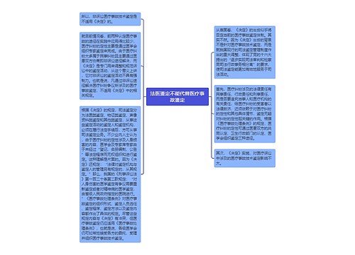 法医鉴定不能代替医疗事故鉴定