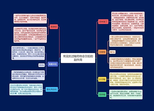 常见抗过敏药物会引起的副作用