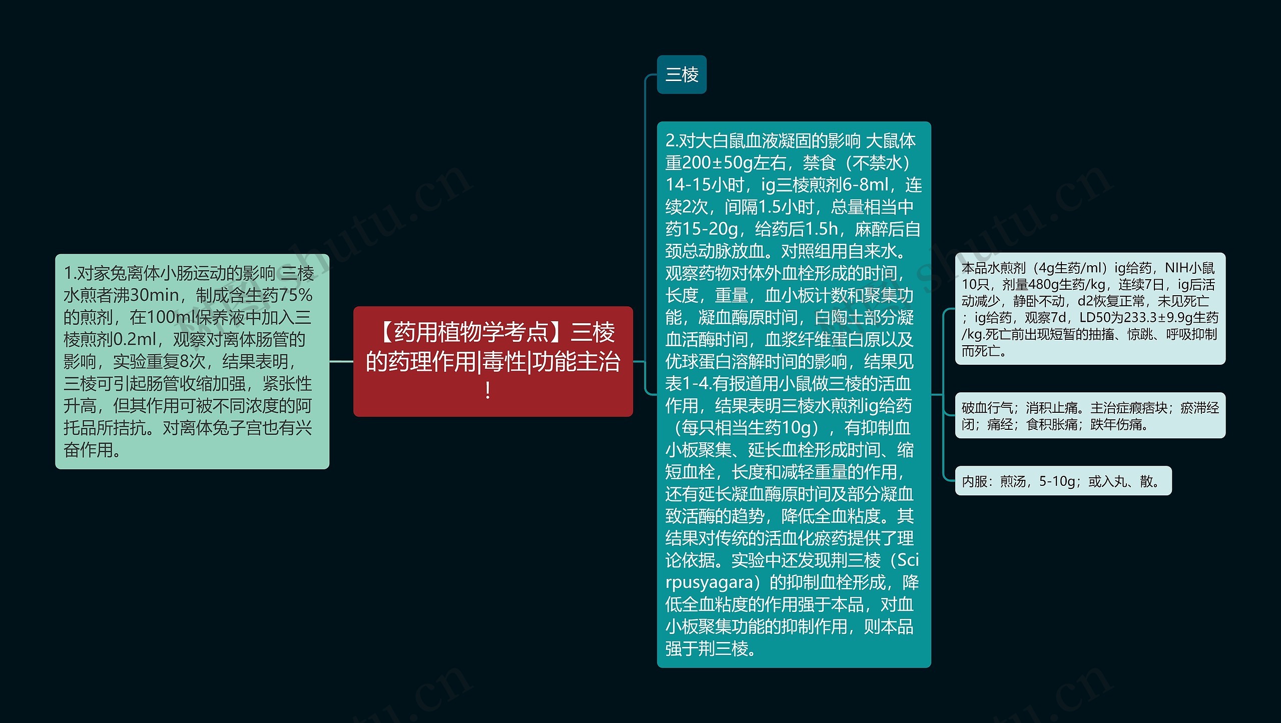 【药用植物学考点】三棱的药理作用|毒性|功能主治！思维导图