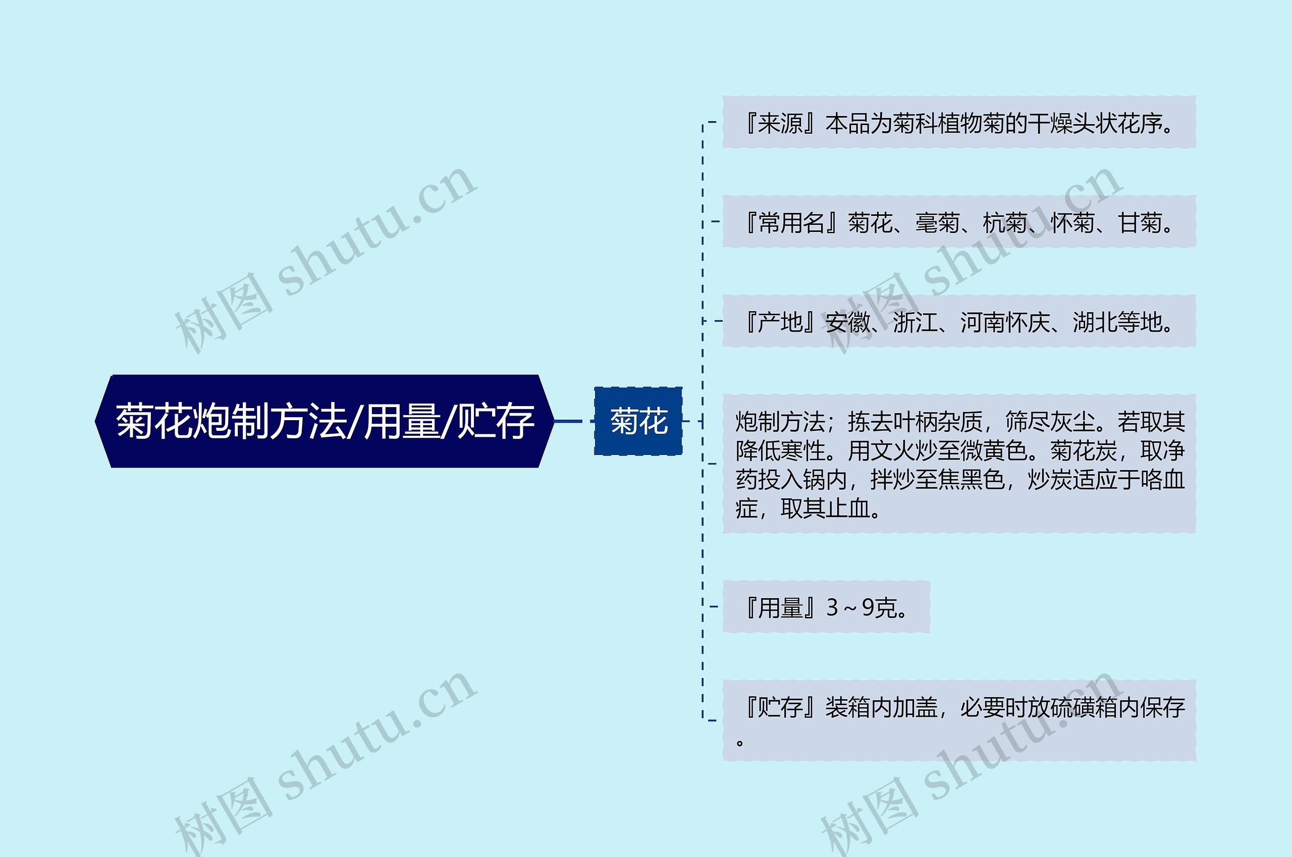 菊花炮制方法/用量/贮存